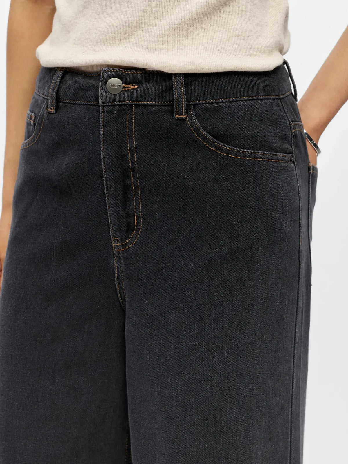 Object | Wijde jeans Luca Tri black washed Noos