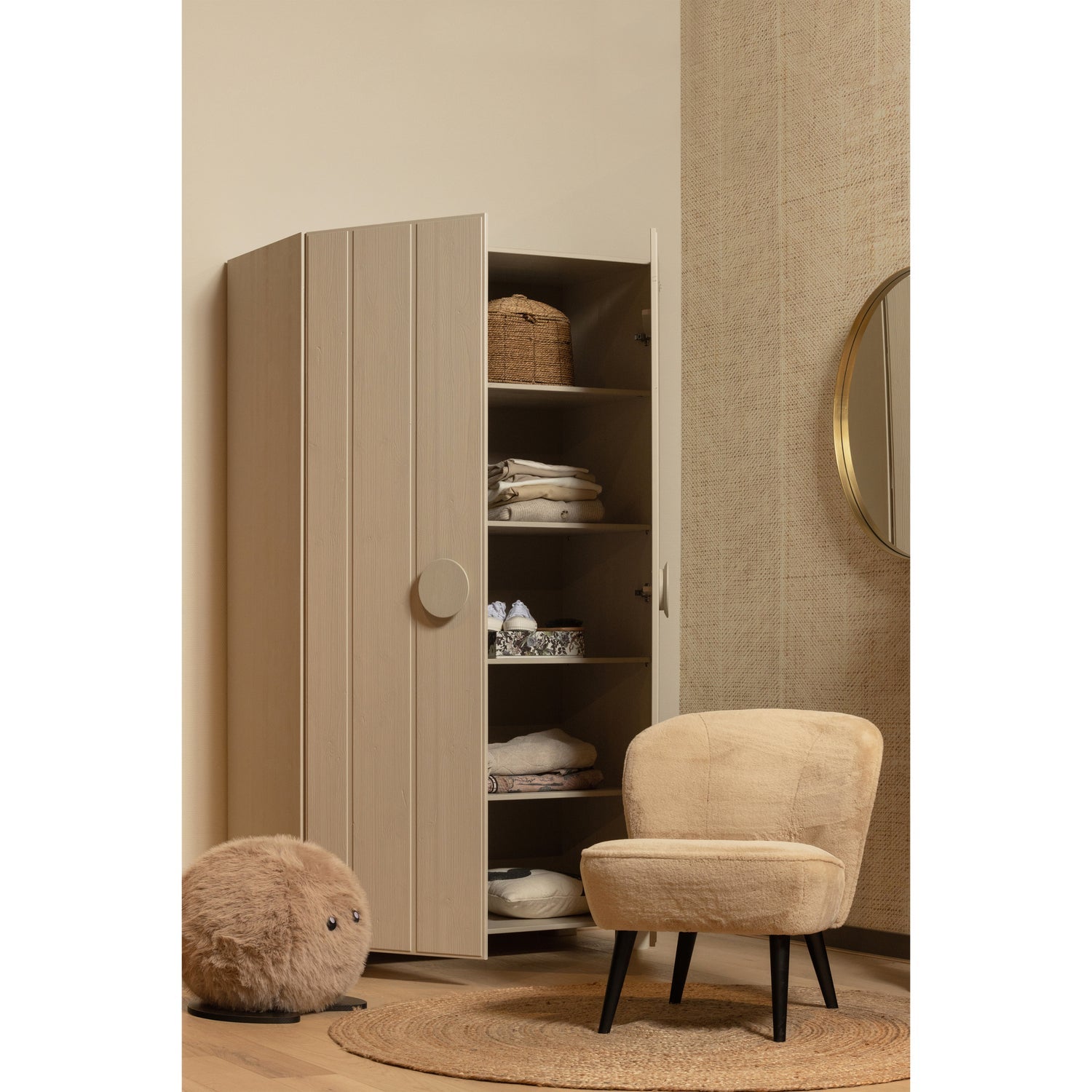 Woood | Vloerkleed rond Ross naturel
