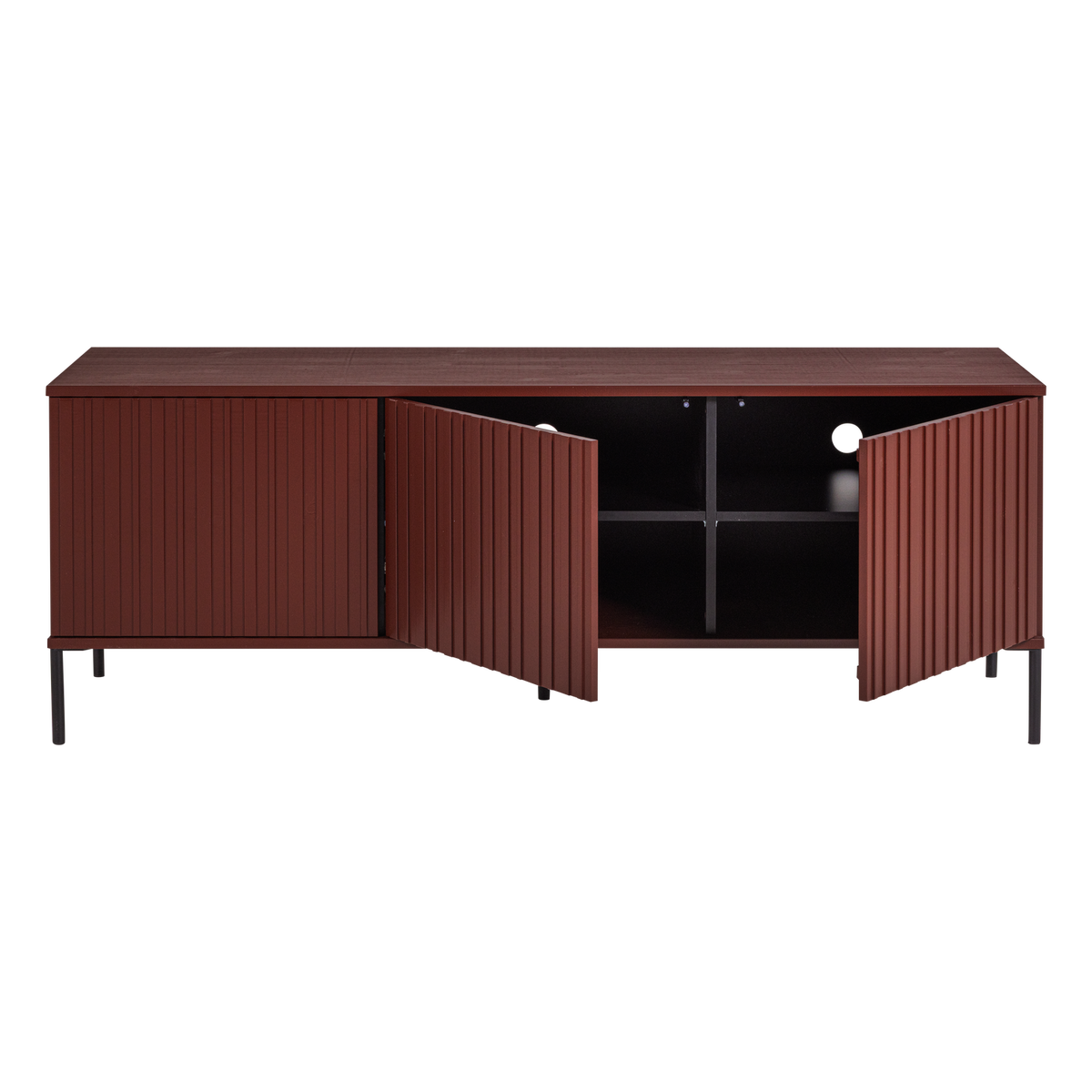 Woood | Tv meubel Gravure 150cm grenen bordeauxrood