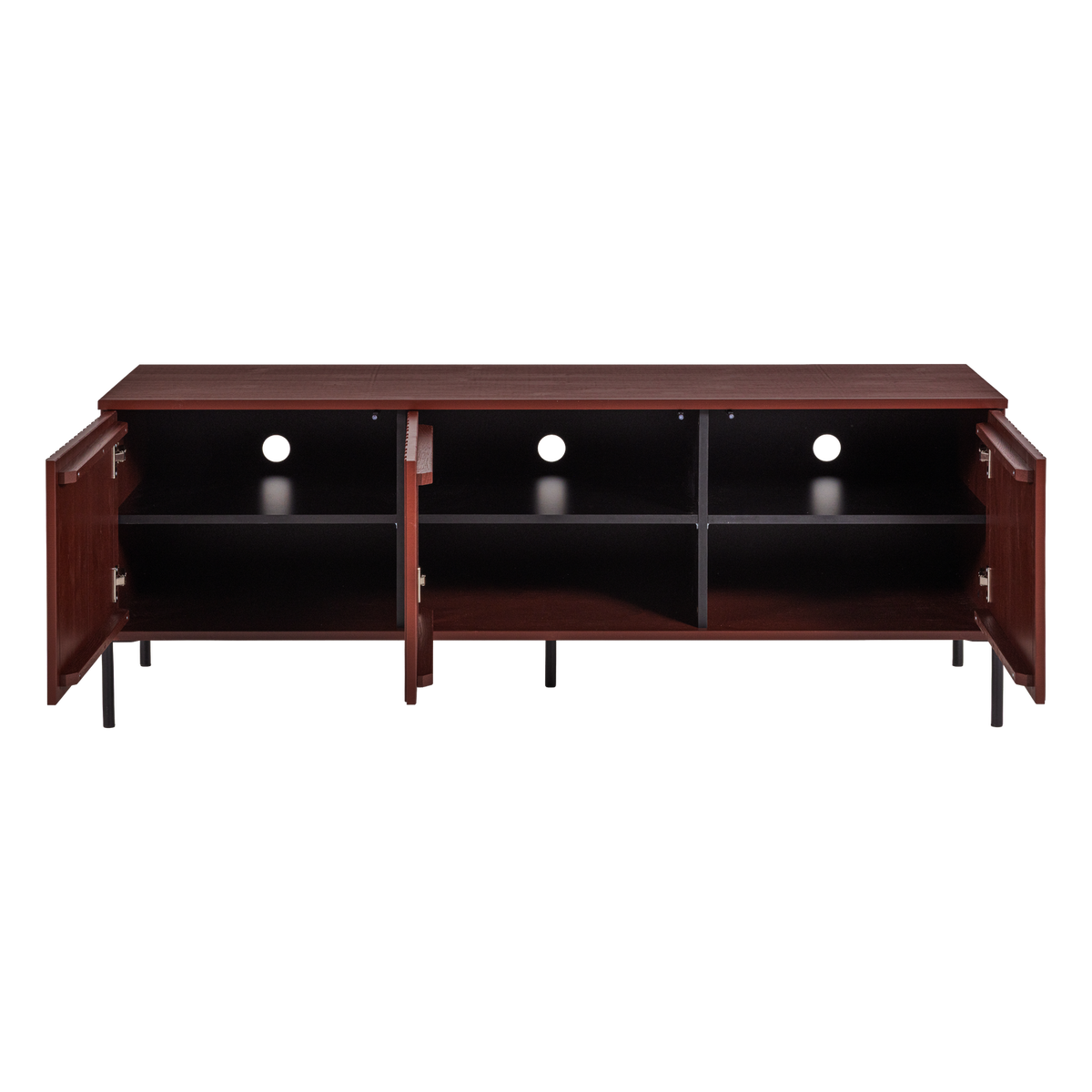 Woood | Tv meubel Gravure 150cm grenen bordeauxrood