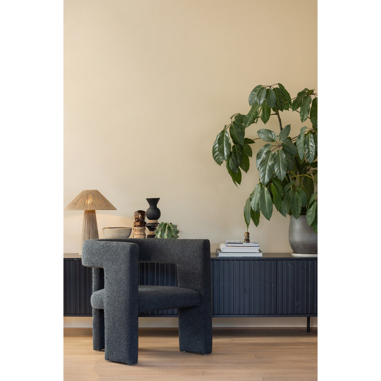 Woood | Tv meubel Gravure 150cm zwart