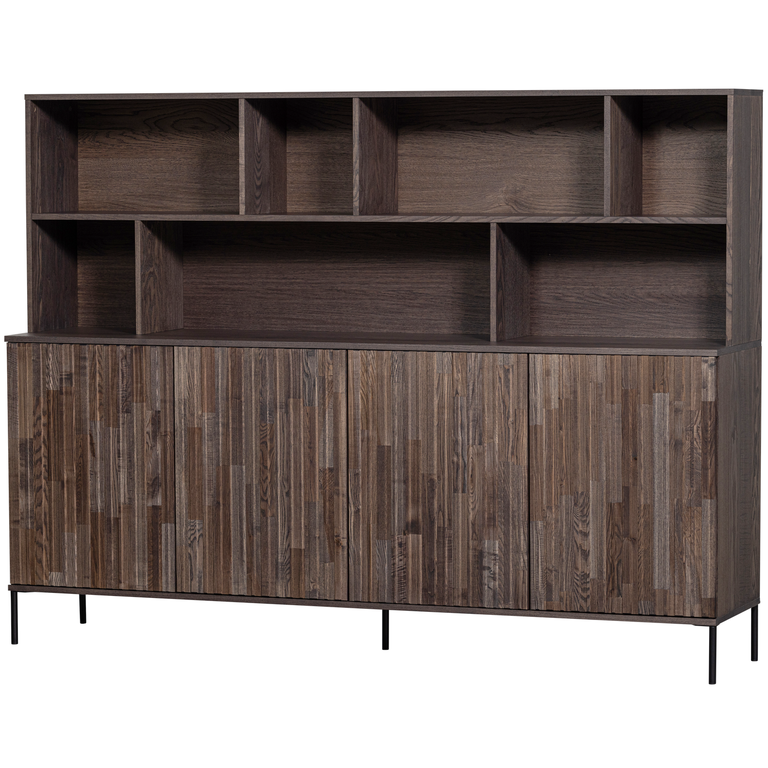 Woood | Wandkast Gravure espresso
