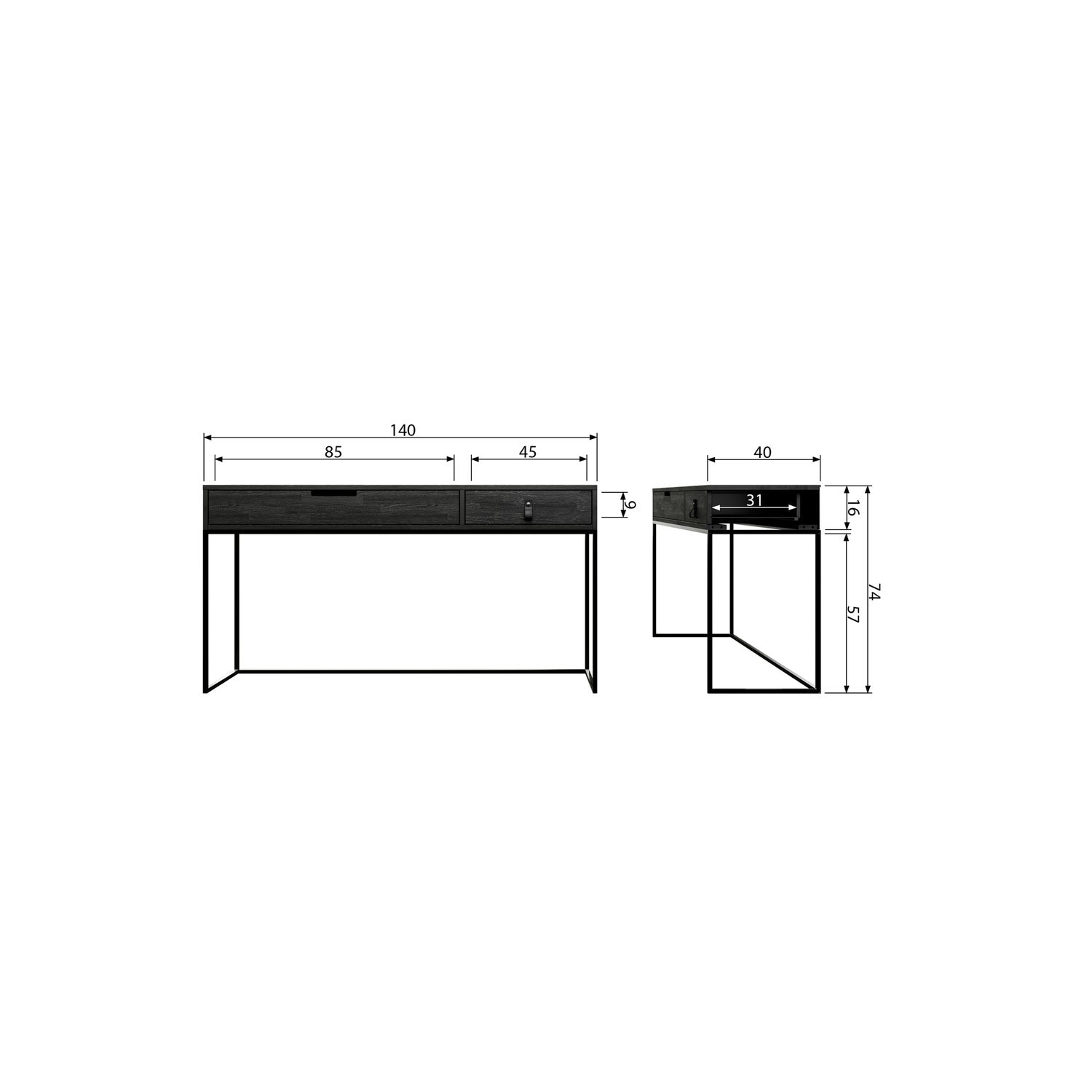 Woood | Sidetable Silas diepzwart