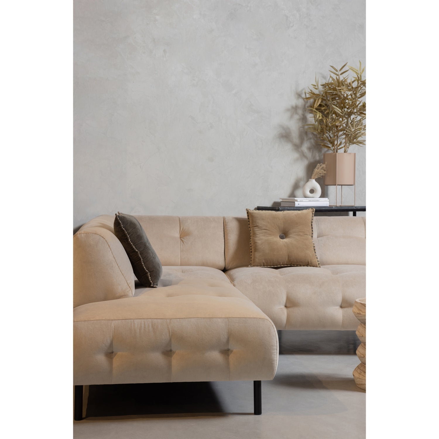 Woood | Hoekbank Lloyd links velvet zeezout