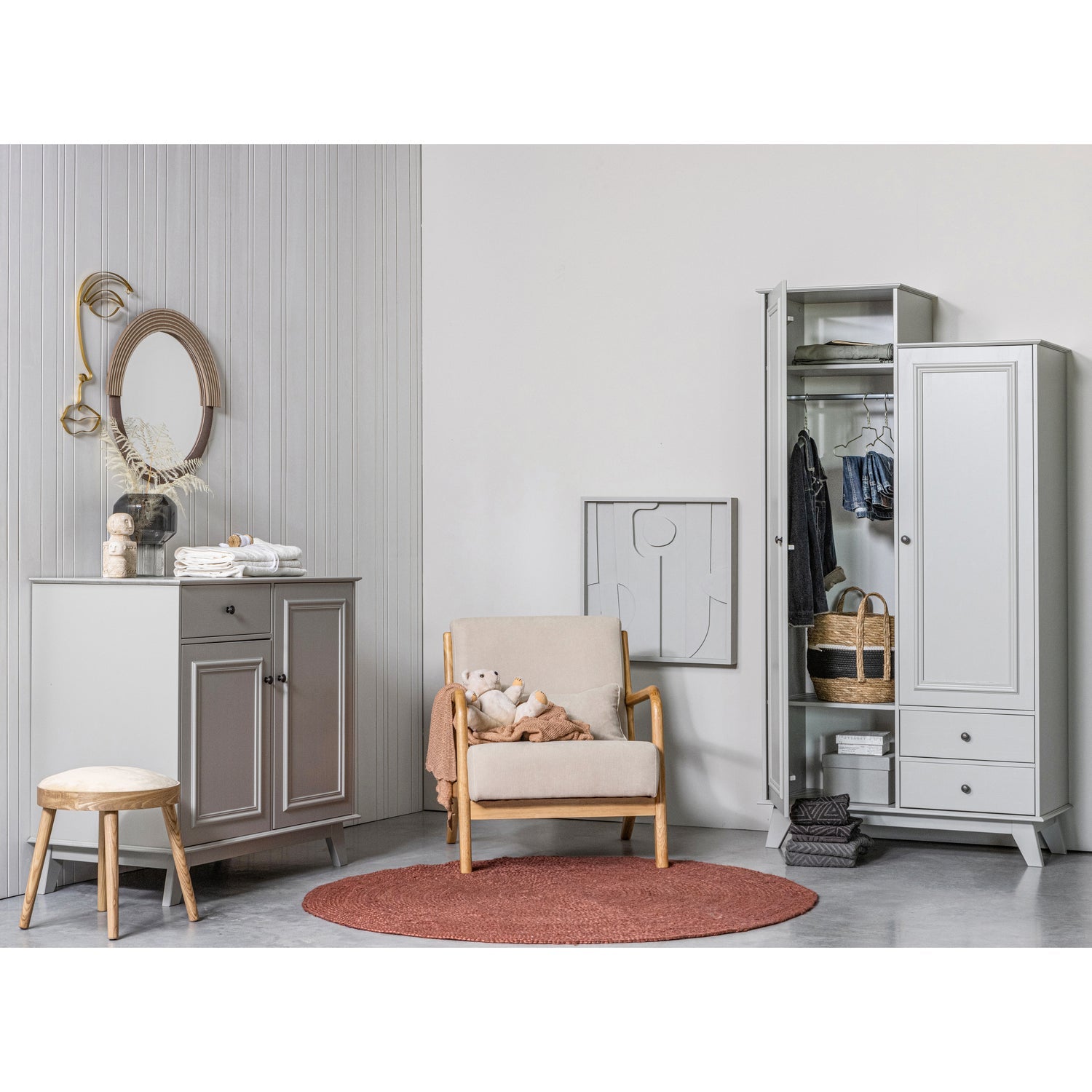Woood | Fauteuil Mark geweven stof naturel
