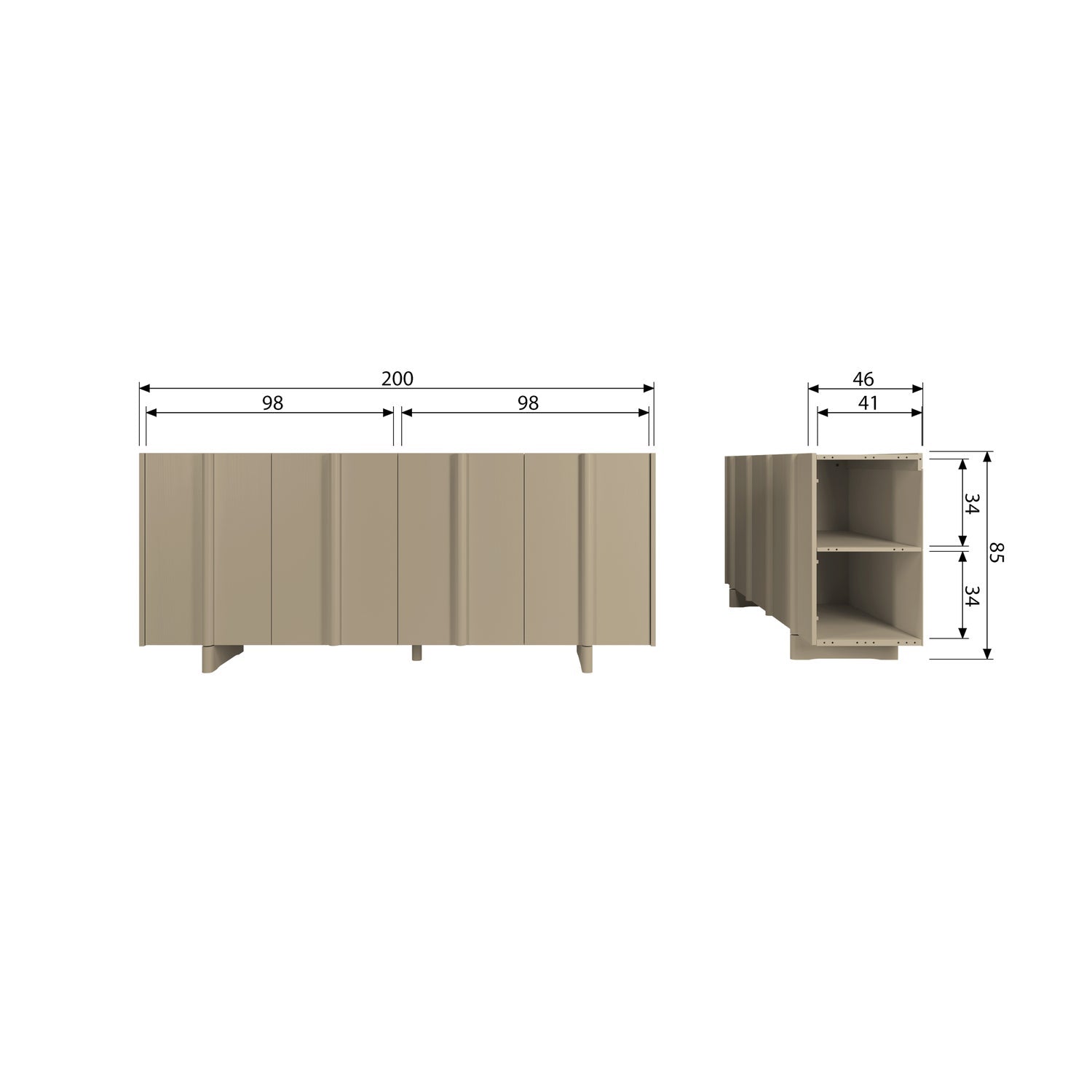 Woood | Dressoir Basu 200cm mud