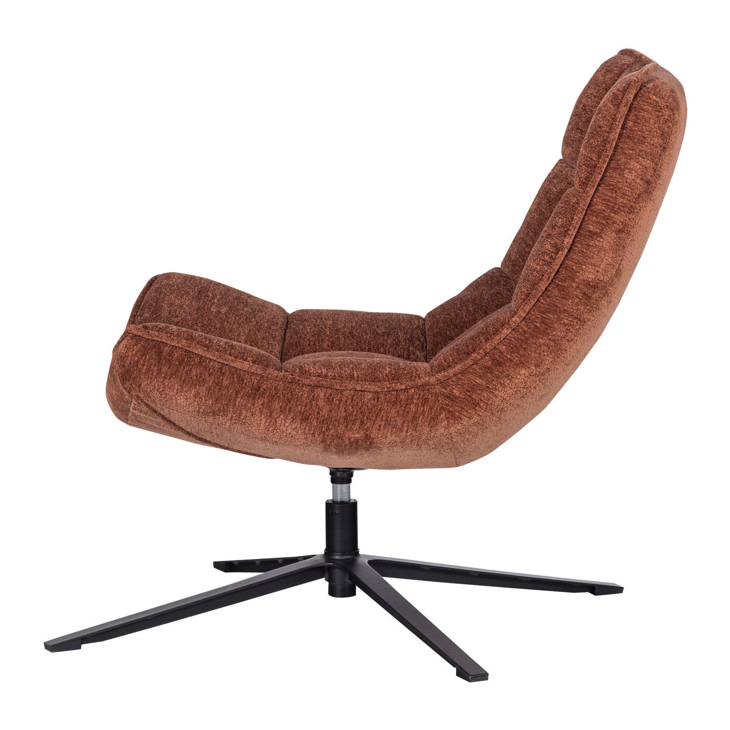Woood | Draaifauteuil Maudi chenille structuur bruin