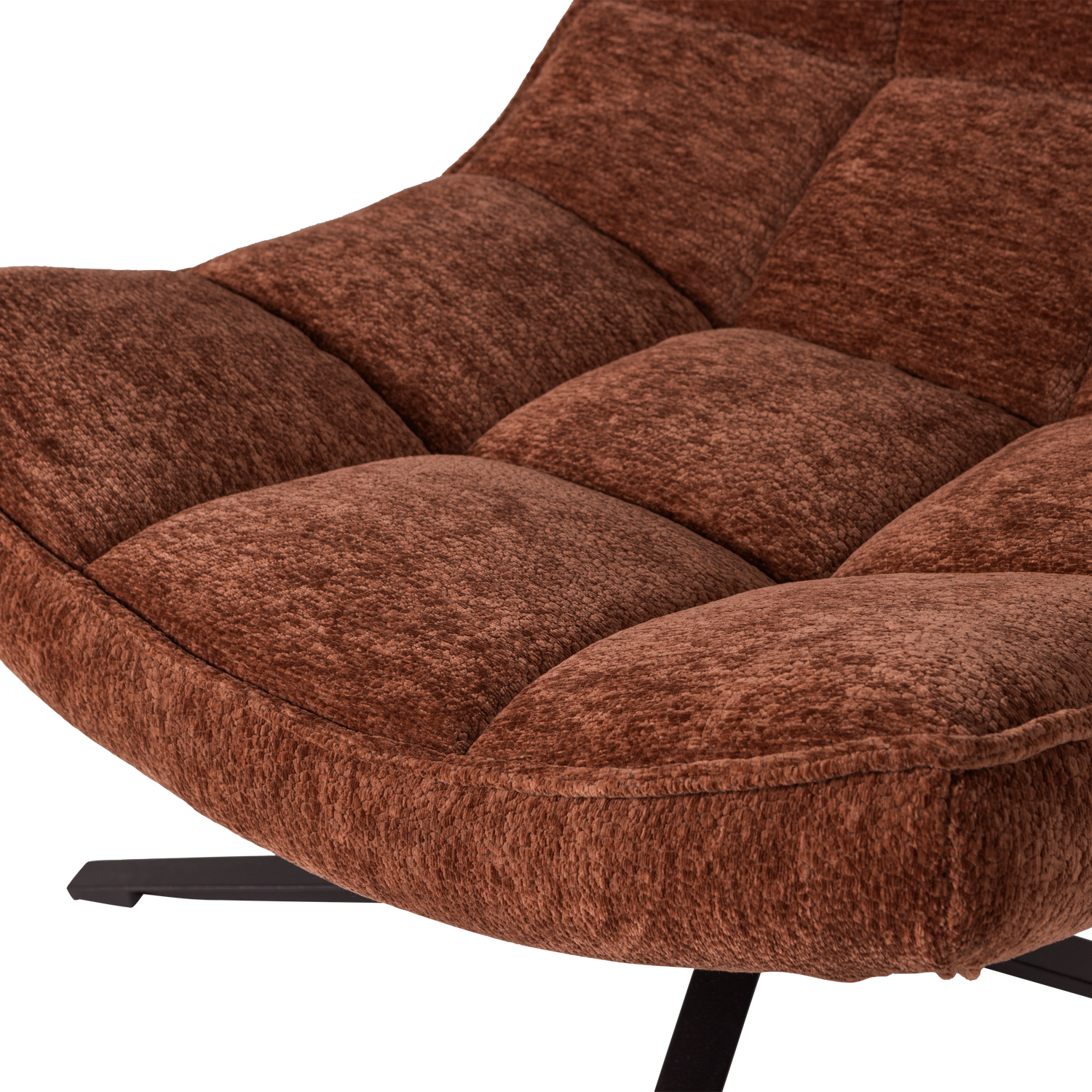 Woood | Draaifauteuil Maudi chenille structuur bruin