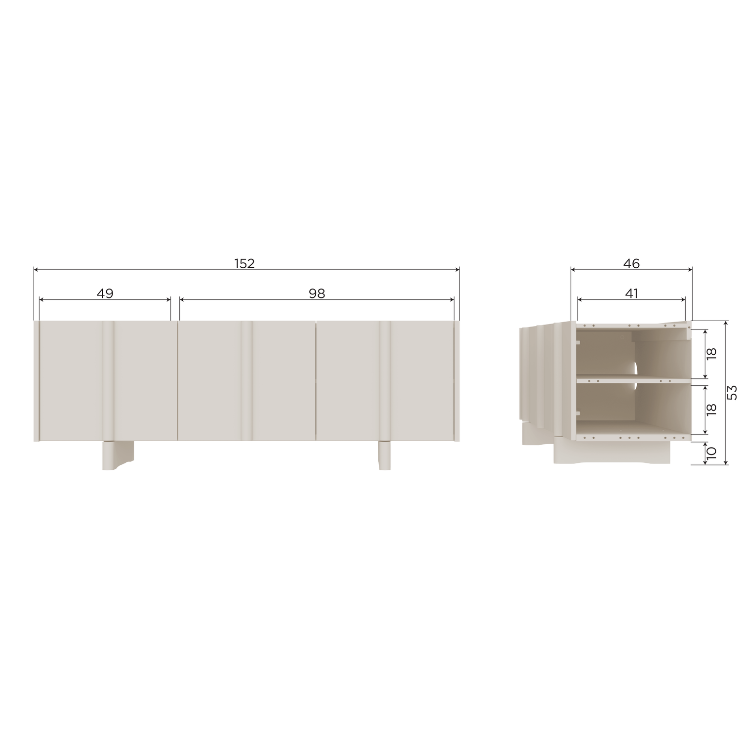 Woood | Tv meubel Basu 152cm dust