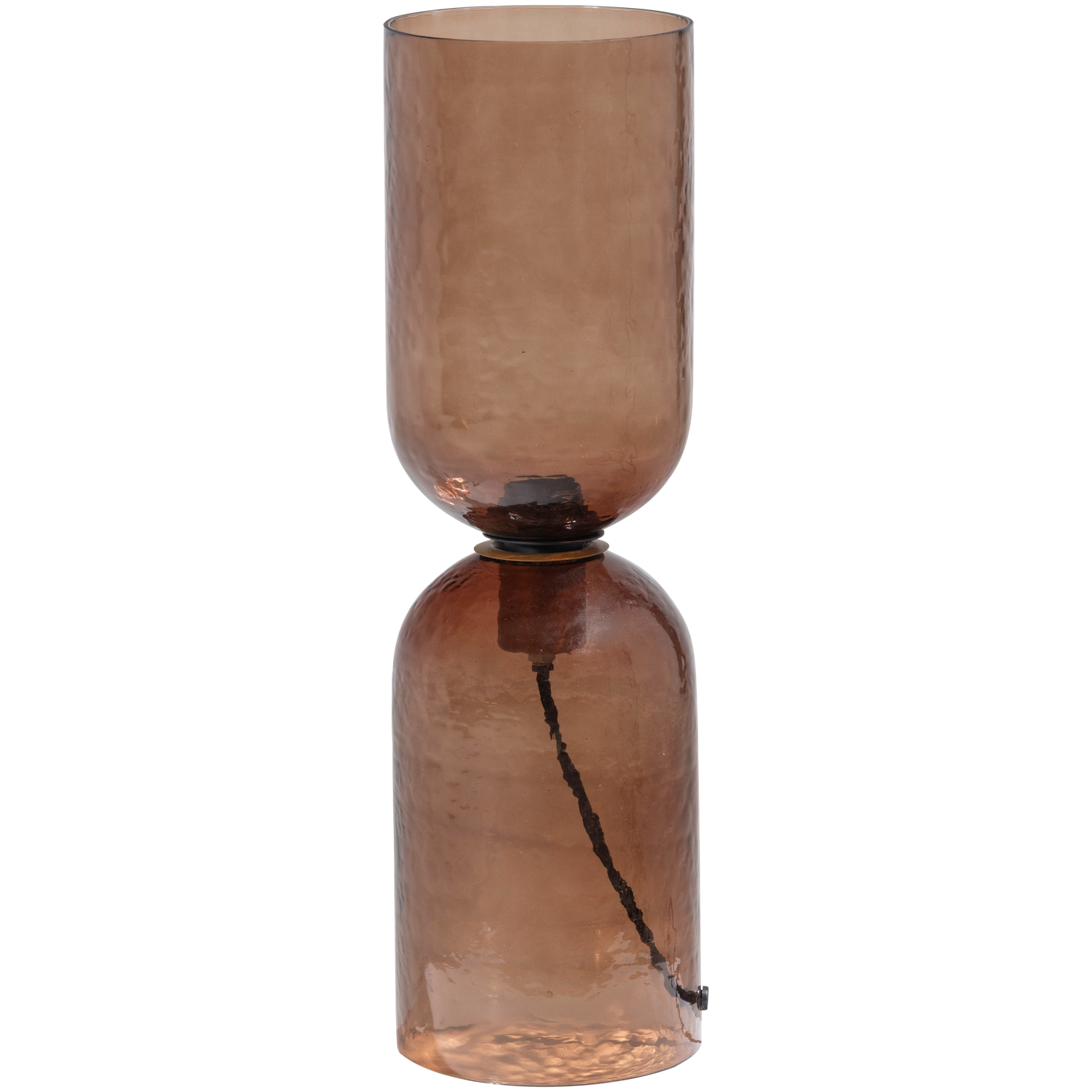 Woood | Tafellamp Gigi gehamerd glas bruin