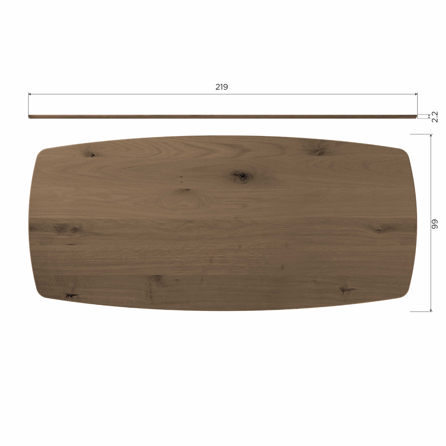 Woood | Eettafel Tablo Deens ovaal 220cm cashmere brown