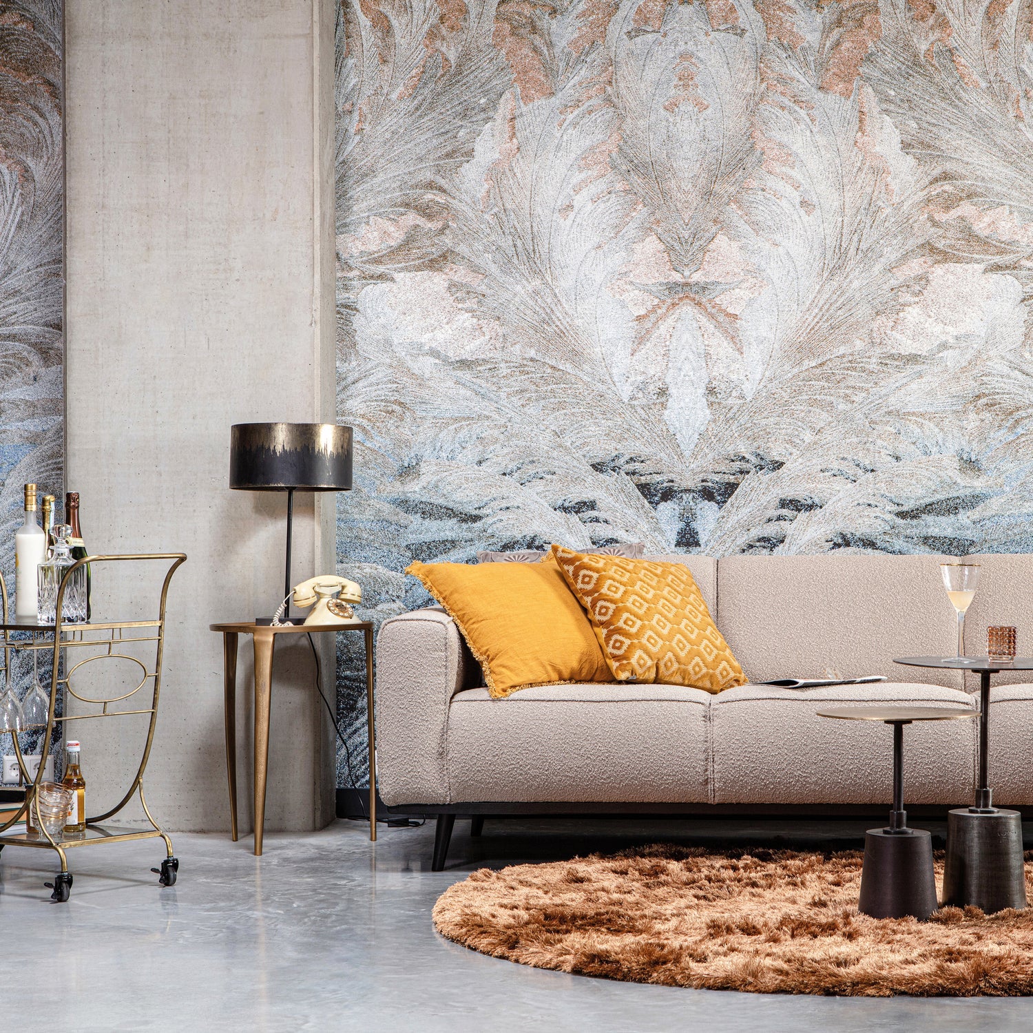 Woood | 3-zits bank Statement 230cm boucle nougat