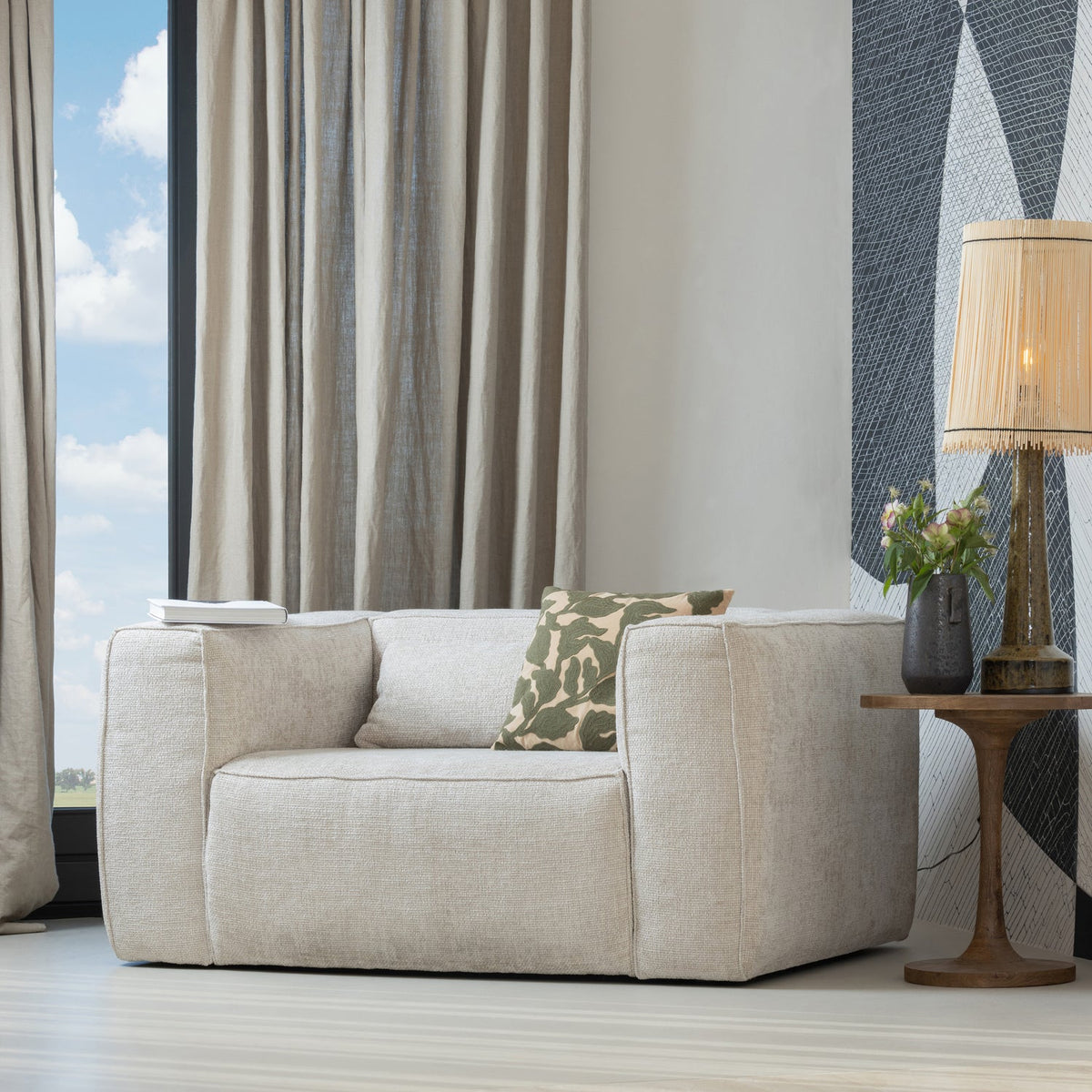 Woood | Fauteuil Bean grove melange stof naturel