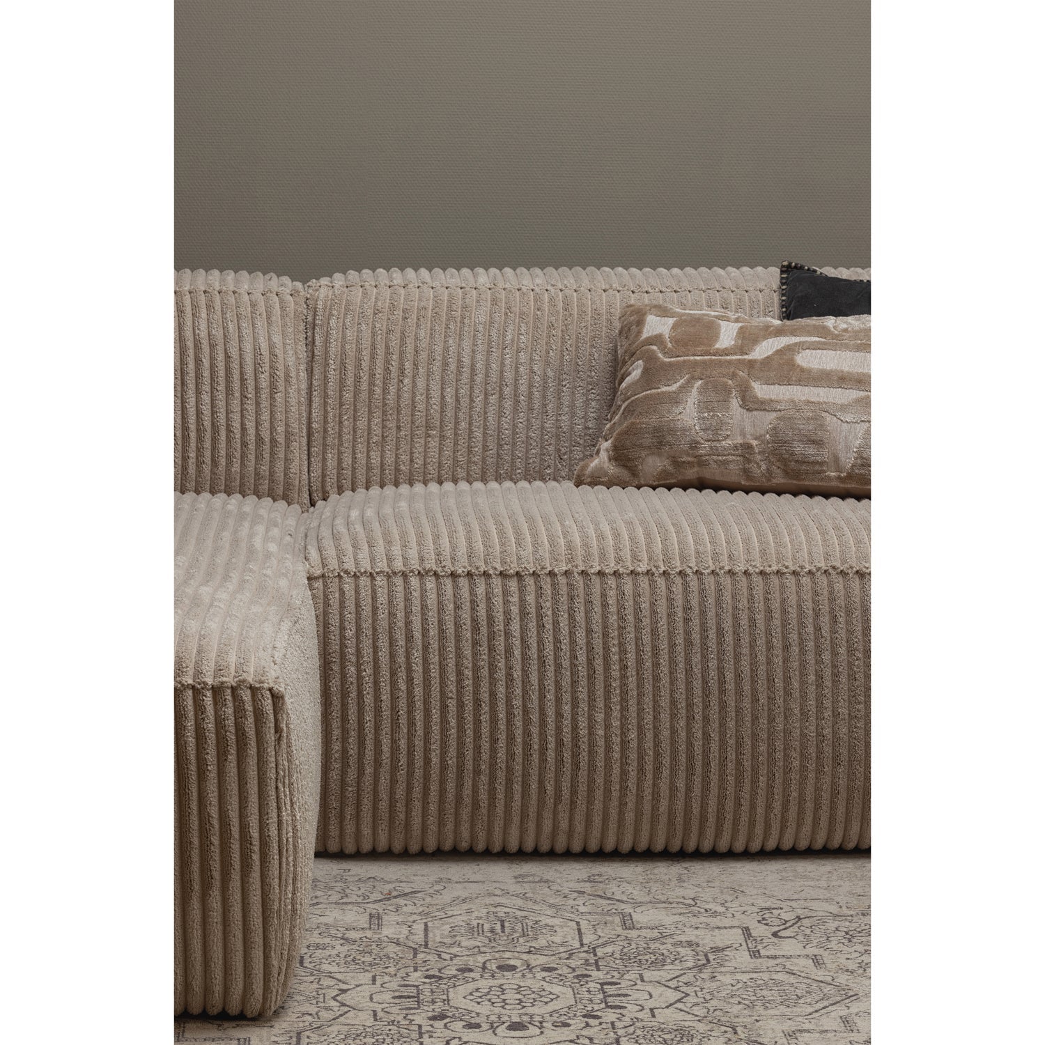 Woood | Chaise longue bank Bean links ribstof travertin