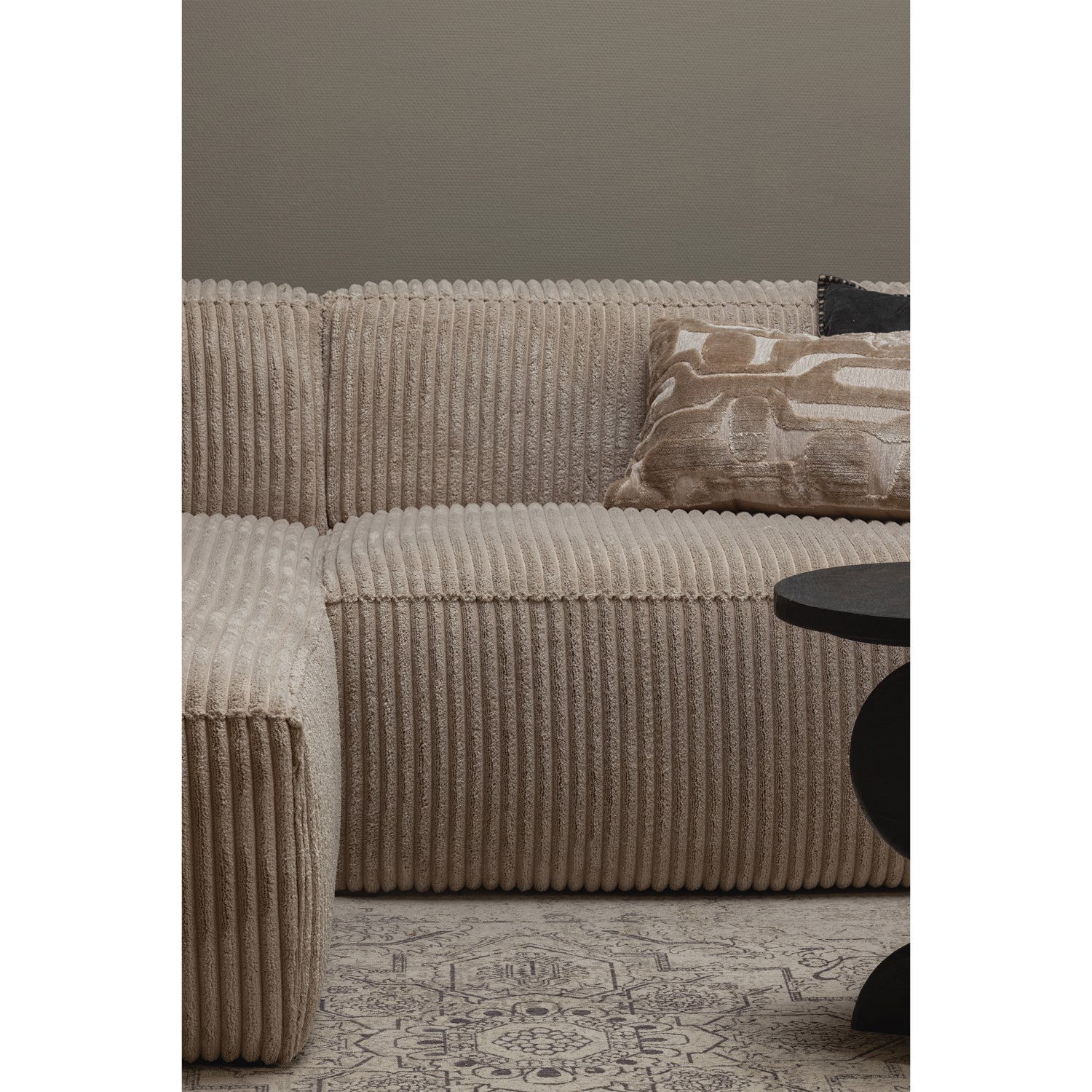 Woood | Chaise longue bank Bean links ribstof travertin