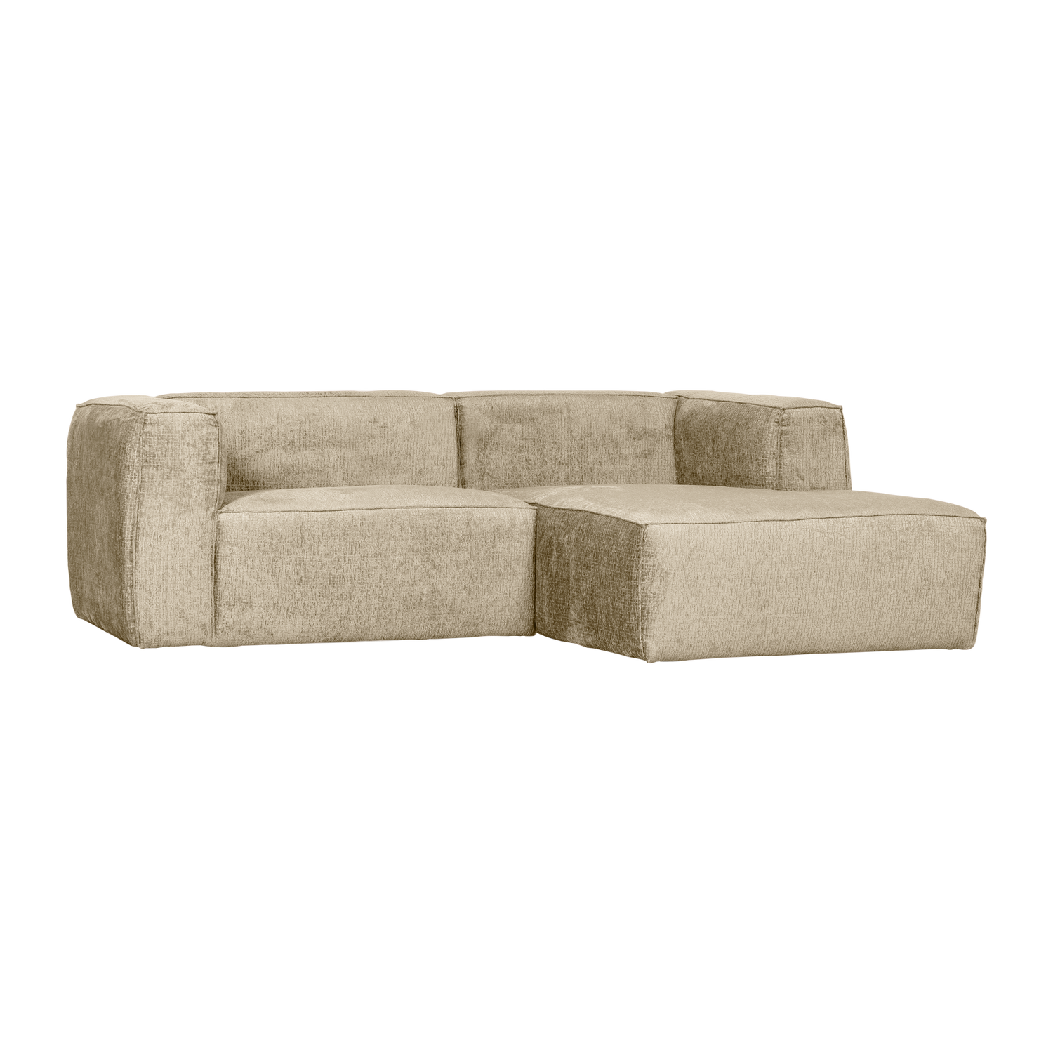 Woood | Chaise longue Bean rechts structure velvet buttermilk