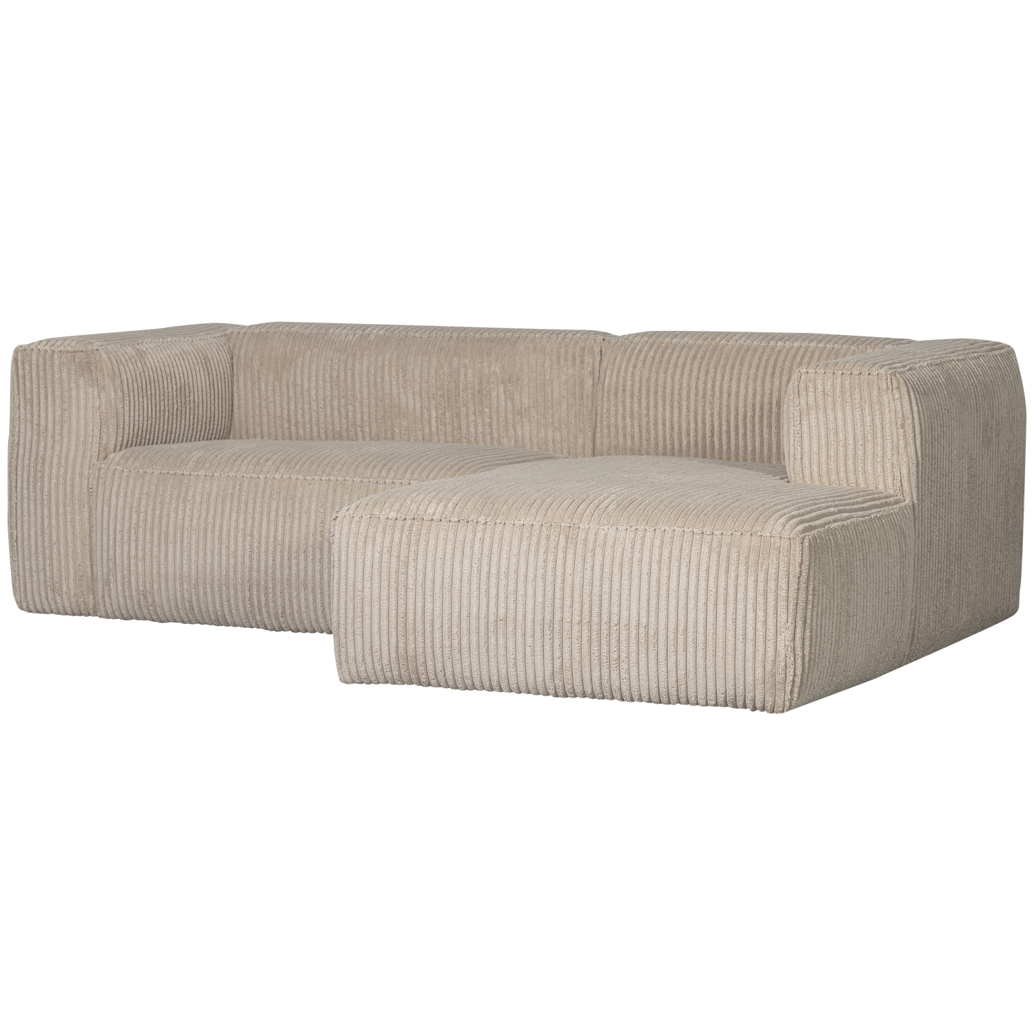 Woood | Chaise longue Bean rechts ribstof travertin