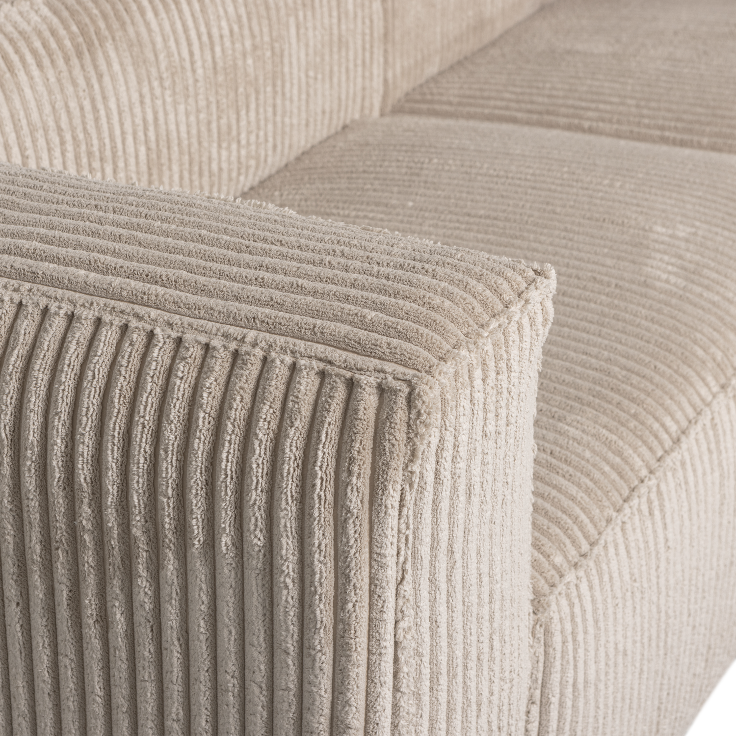 Woood | Chaise longue Bean rechts ribstof travertin