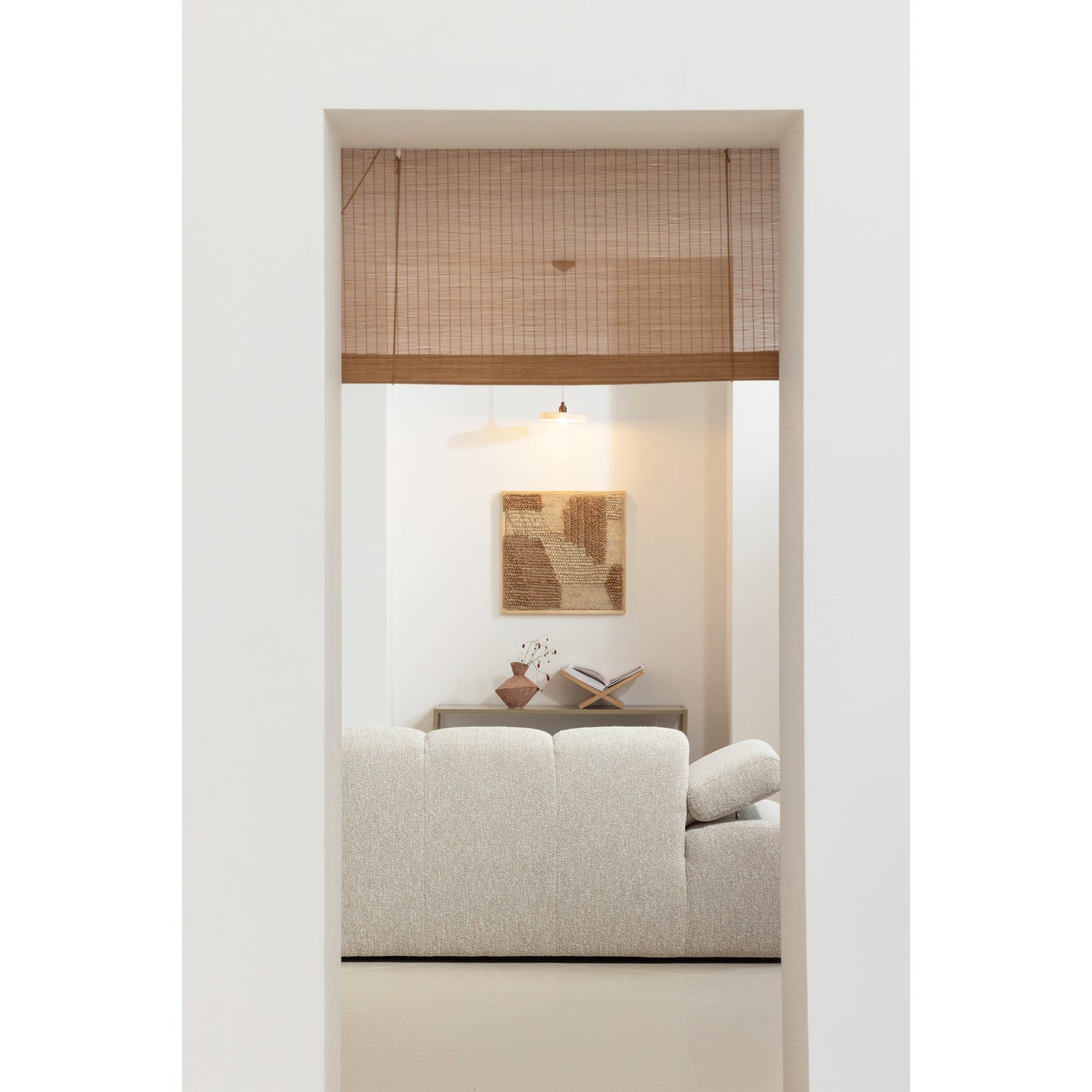 Woood | 1,5-Zits Mojo element arm links boucle beige melange