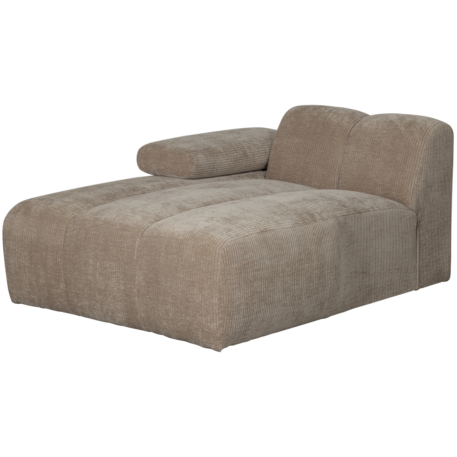 Woood | Chaise longue Mojo element links ribstof donkerzand