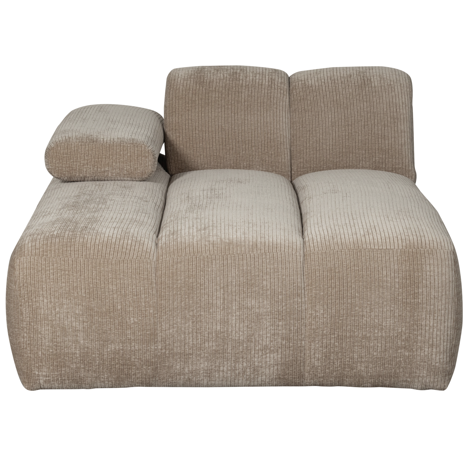 Woood | Chaise longue Mojo element links ribstof donkerzand
