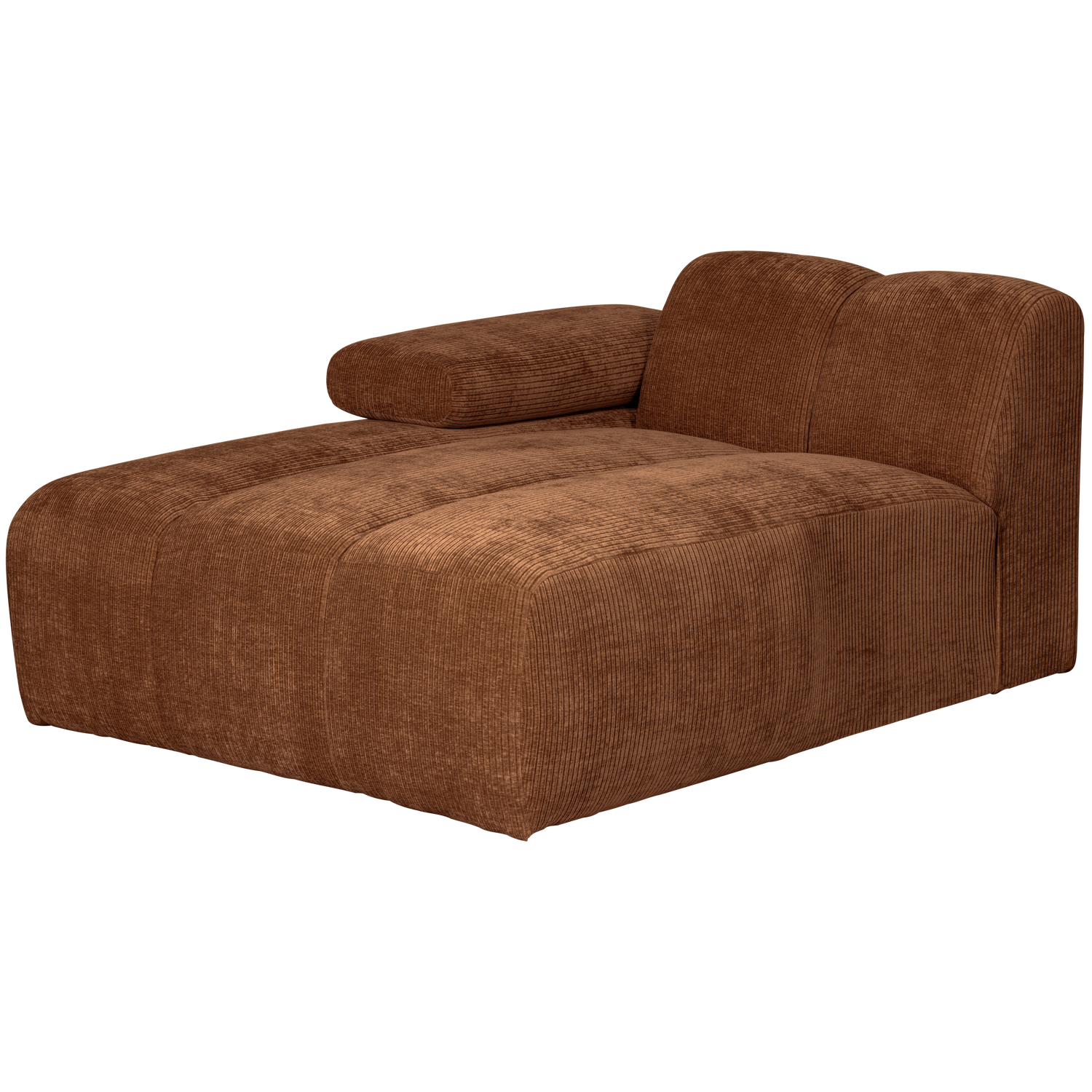 Woood | Chaise longue Mojo element links ribstof roestbruin