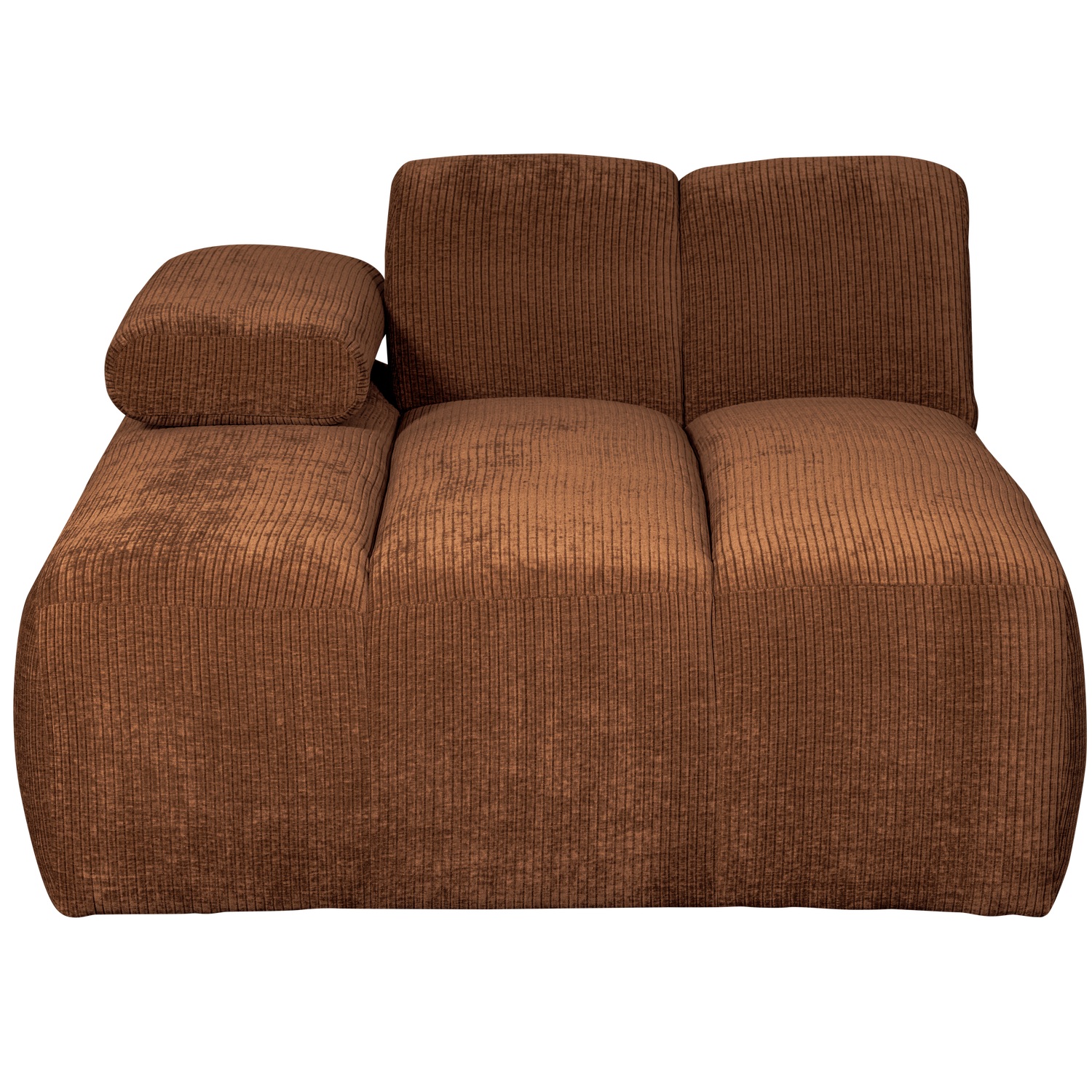 Woood | Chaise longue Mojo element links ribstof roestbruin