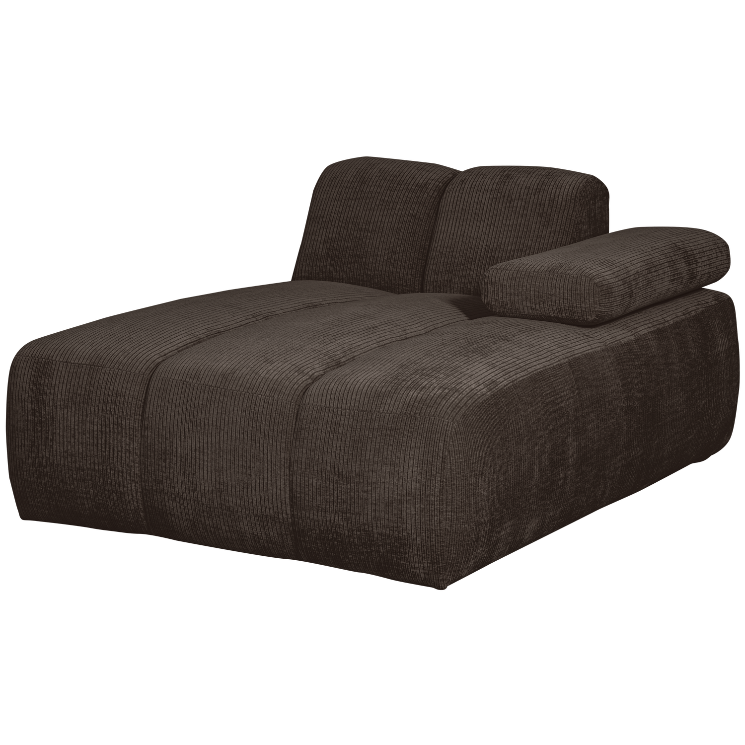 Woood | Chaise longue Mojo element rechts ribstof bruin