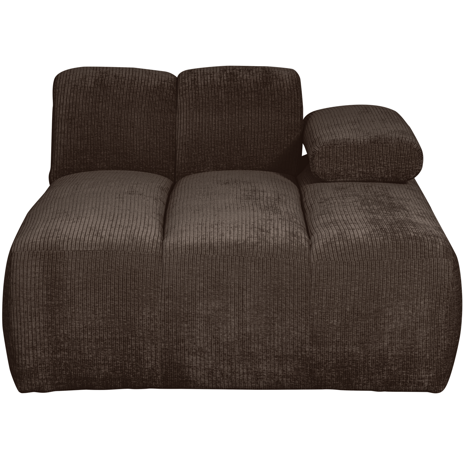 Woood | Chaise longue Mojo element rechts ribstof bruin
