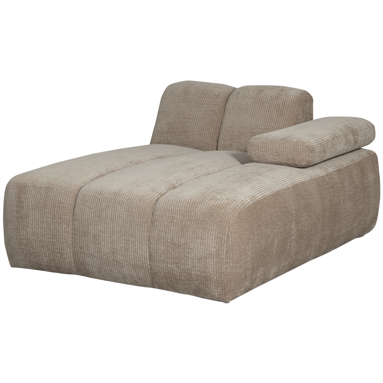 Woood | Chaise longue Mojo element rechts ribstof donkerzand