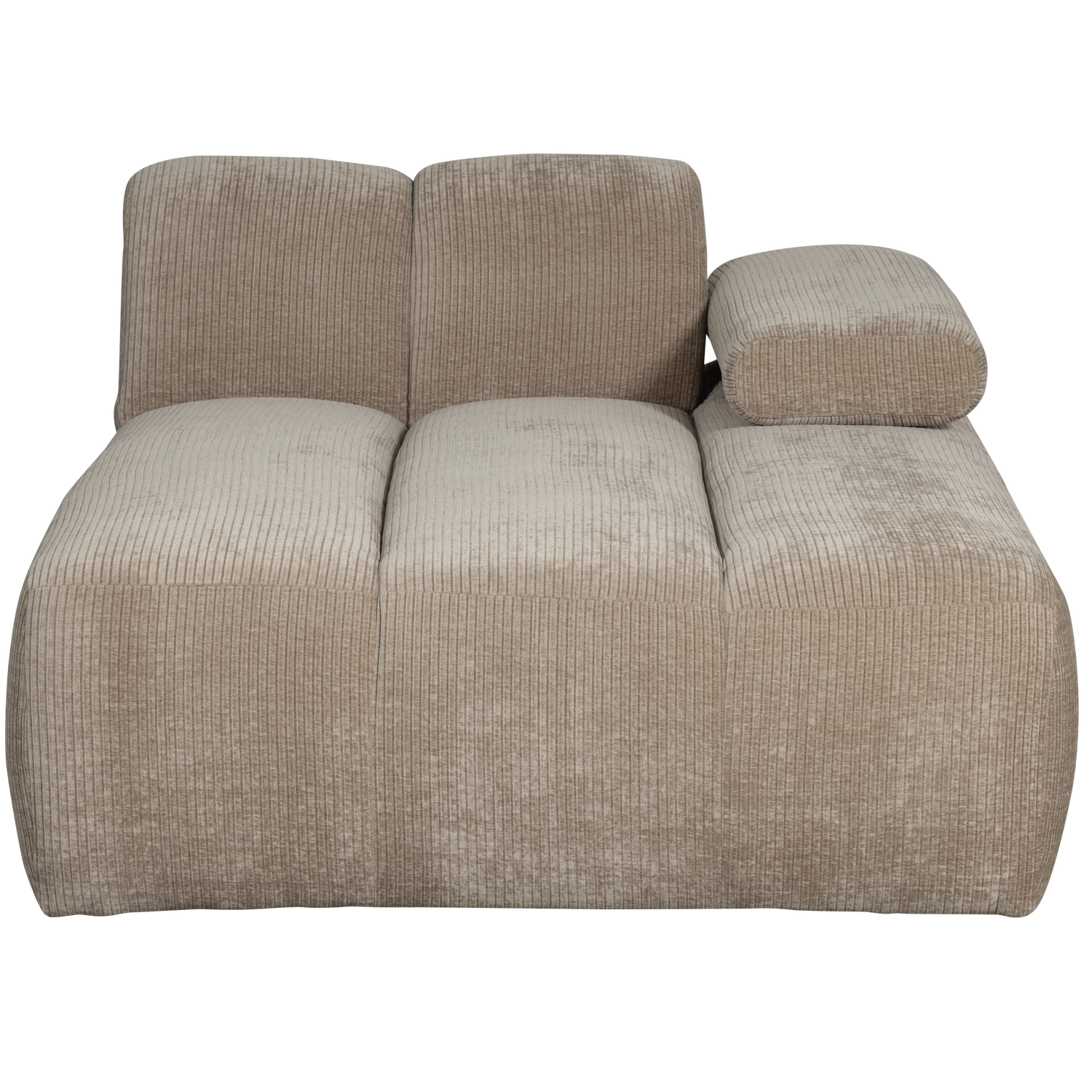 Woood | Chaise longue Mojo element rechts ribstof donkerzand