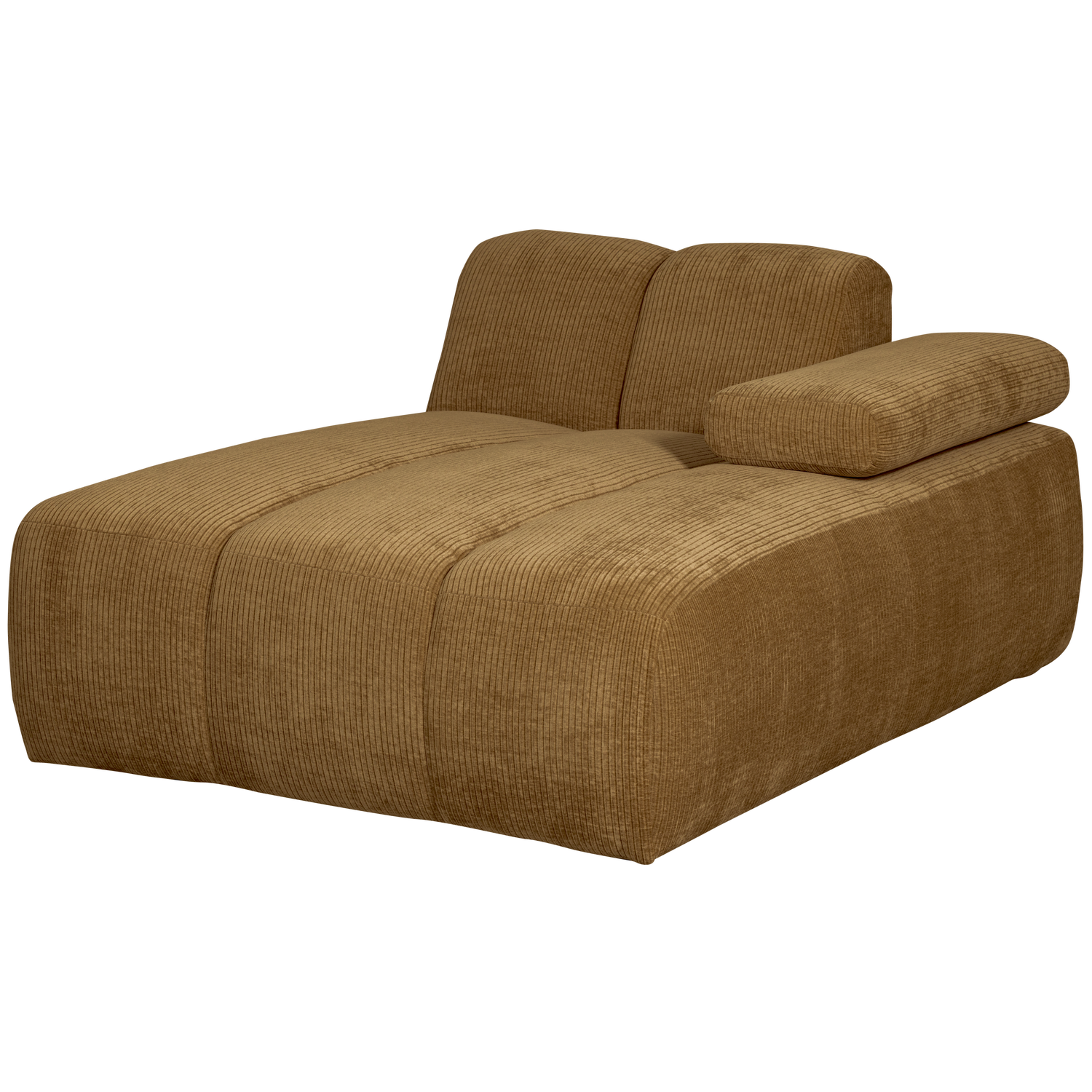 Woood | Chaise longue Mojo element rechts ribstof honinggeel