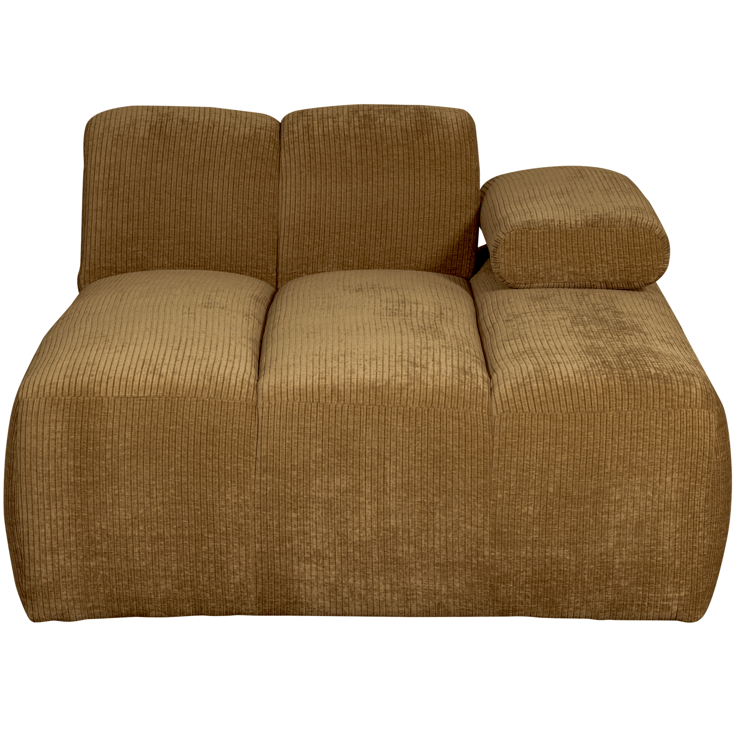 Woood | Chaise longue Mojo element rechts ribstof honinggeel