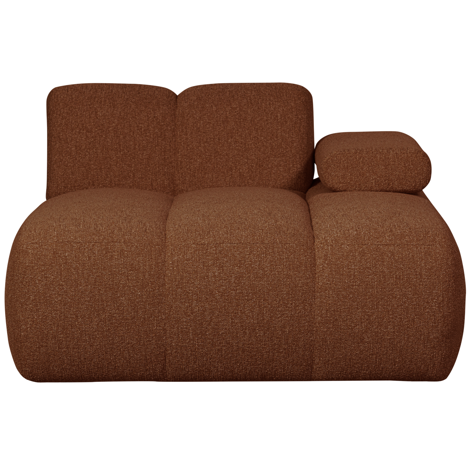 Woood | Chaise longue Mojo element rechts boucle roestbruin melange