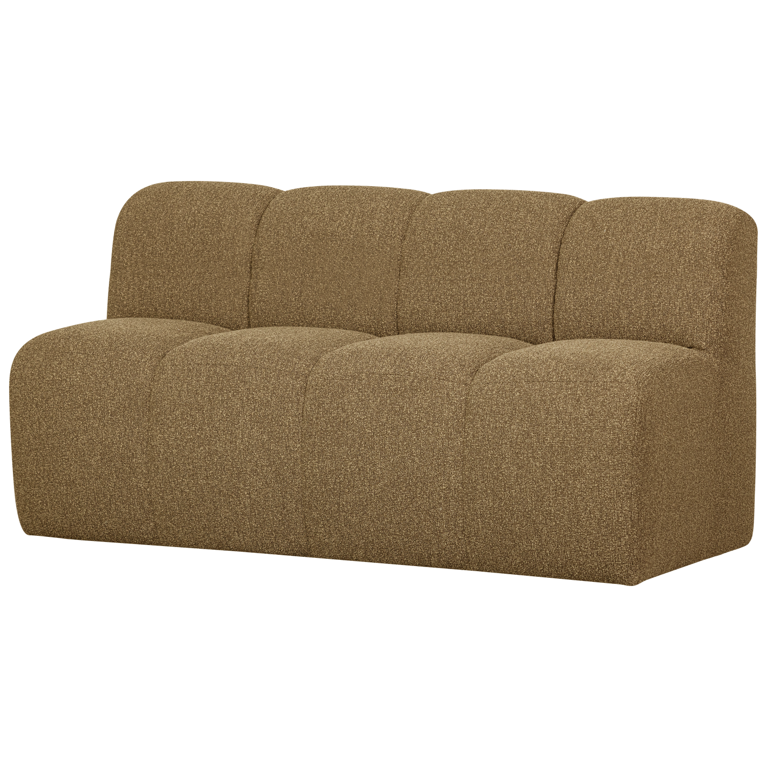 Woood | Mojo eetbank met rugleuning boucle geel/bruin