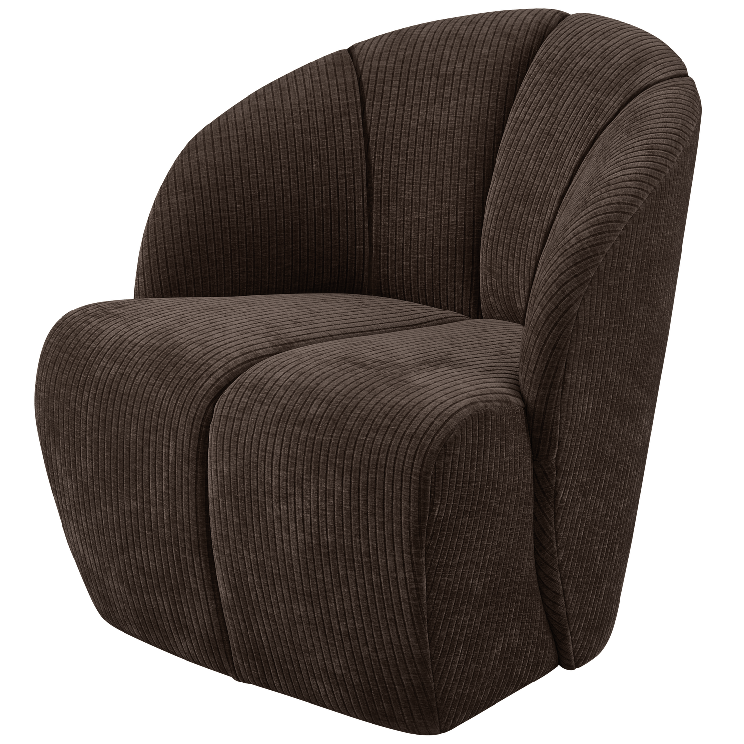 Woood | Draaifauteuil Mojo ribstof bruin