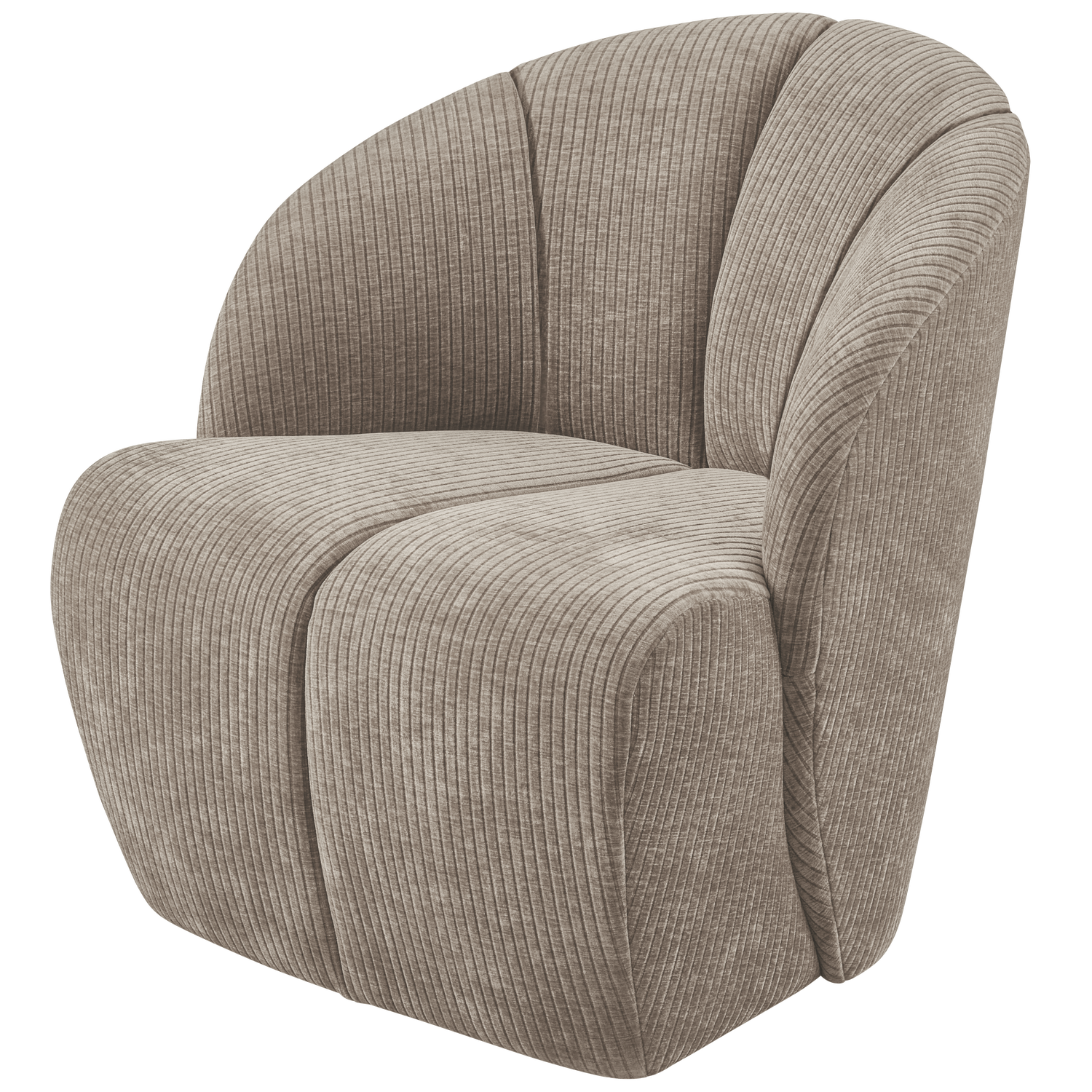 Woood | Draaifauteuil Mojo ribstof donkerzand