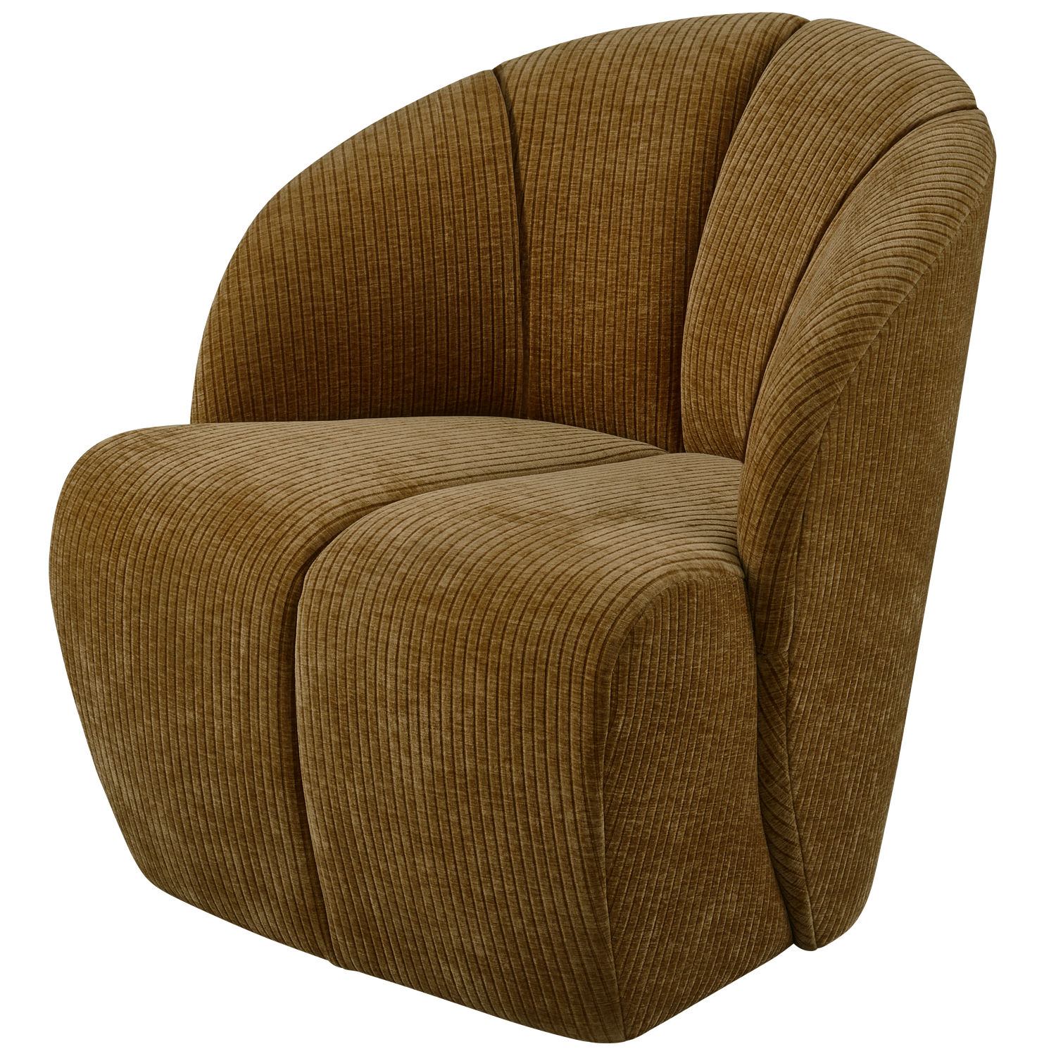 Woood | Draaifauteuil Mojo ribstof honinggeel