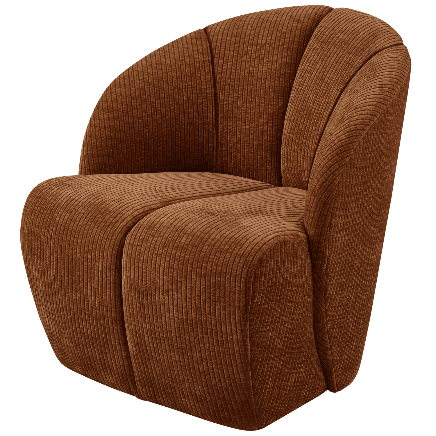 Woood | Draaifauteuil Mojo ribstof roestbruin
