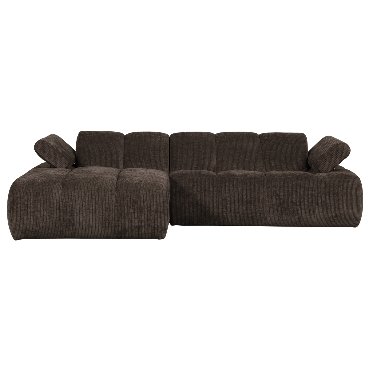 Woood | Chaise longue Mojo links ribstof bruin