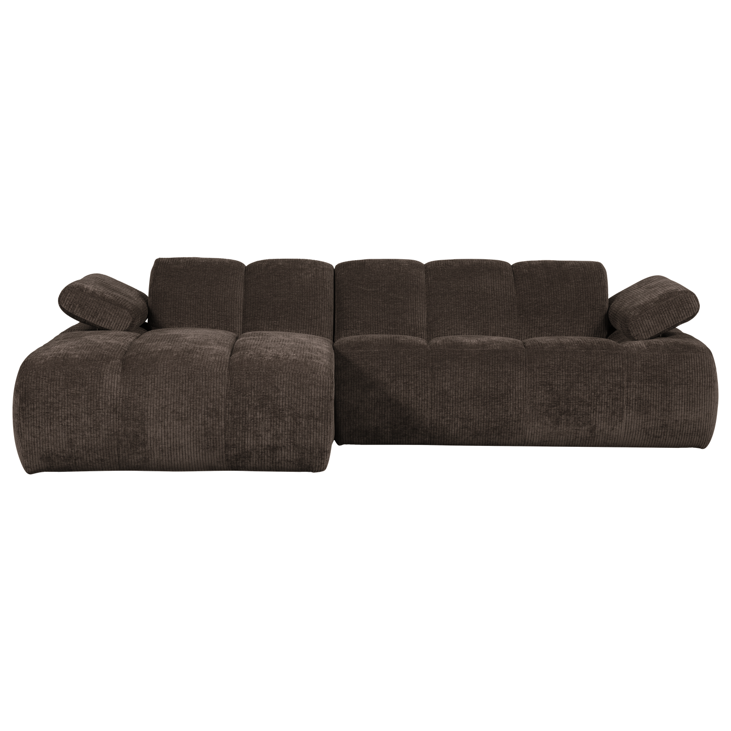 Woood | Chaise longue Mojo links ribstof bruin