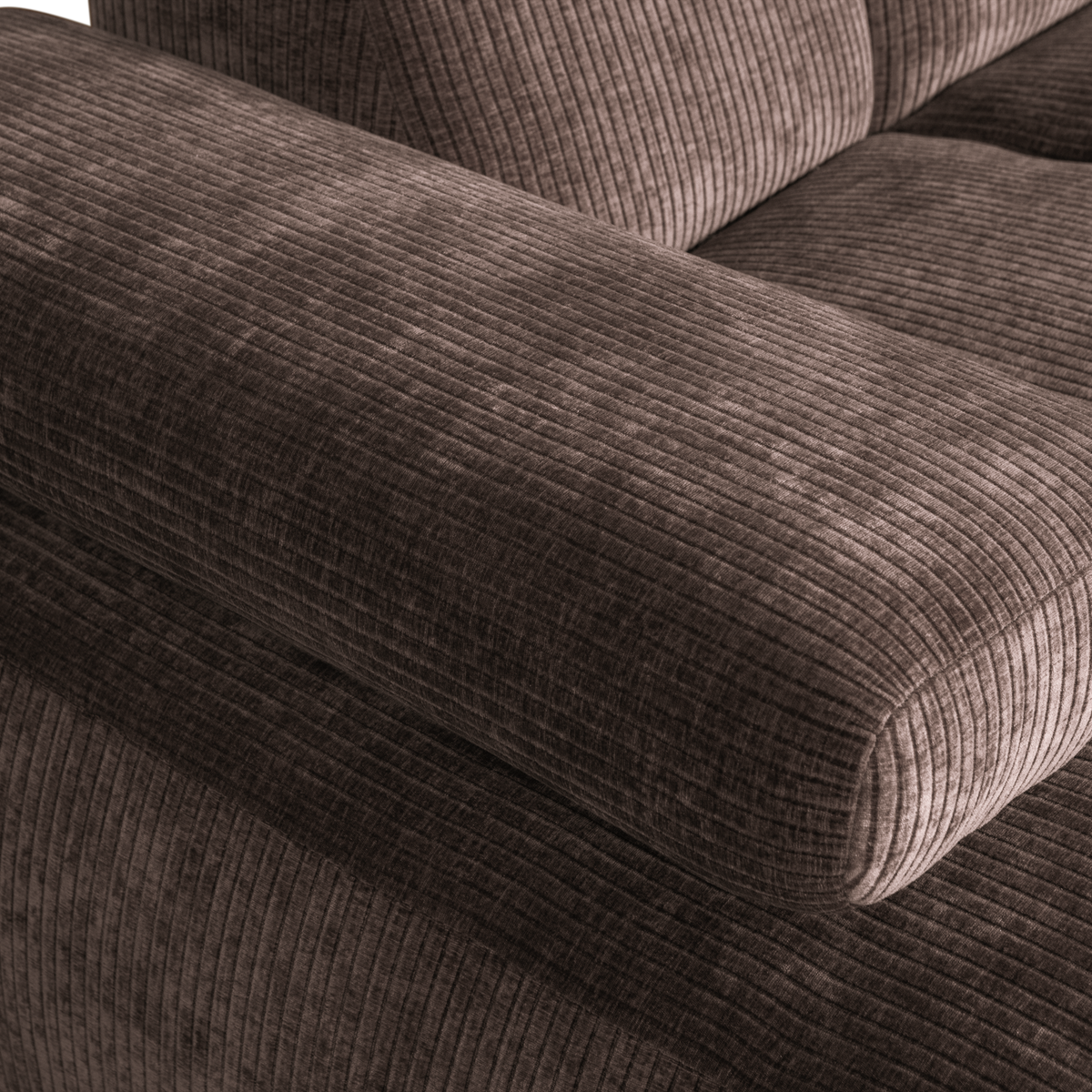 Woood | Chaise longue Mojo links ribstof bruin