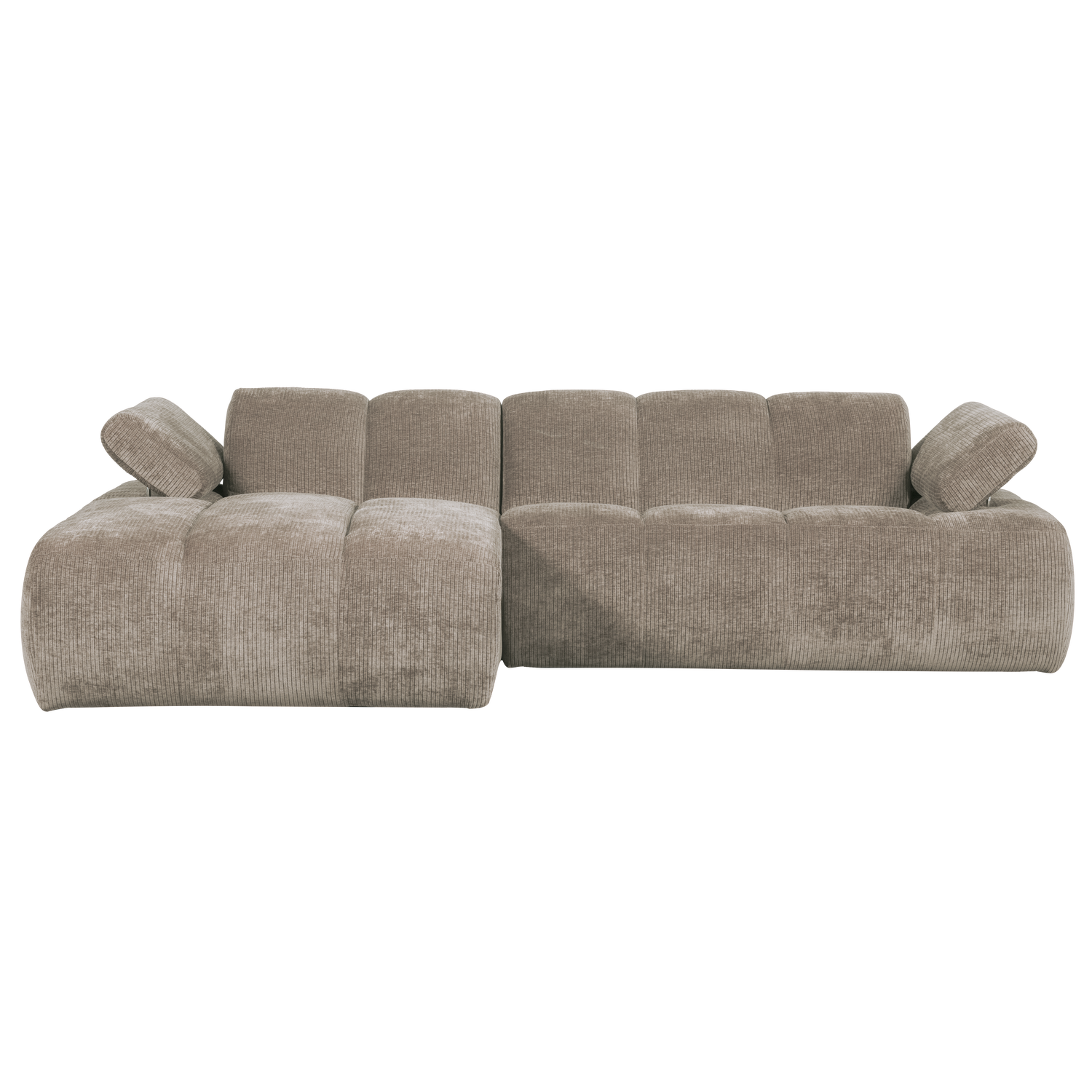 Woood | Chaise longue Mojo links ribstof donkerzand