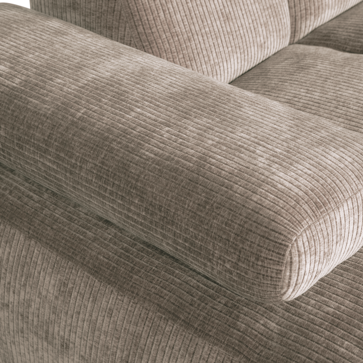 Woood | Chaise longue Mojo links ribstof donkerzand