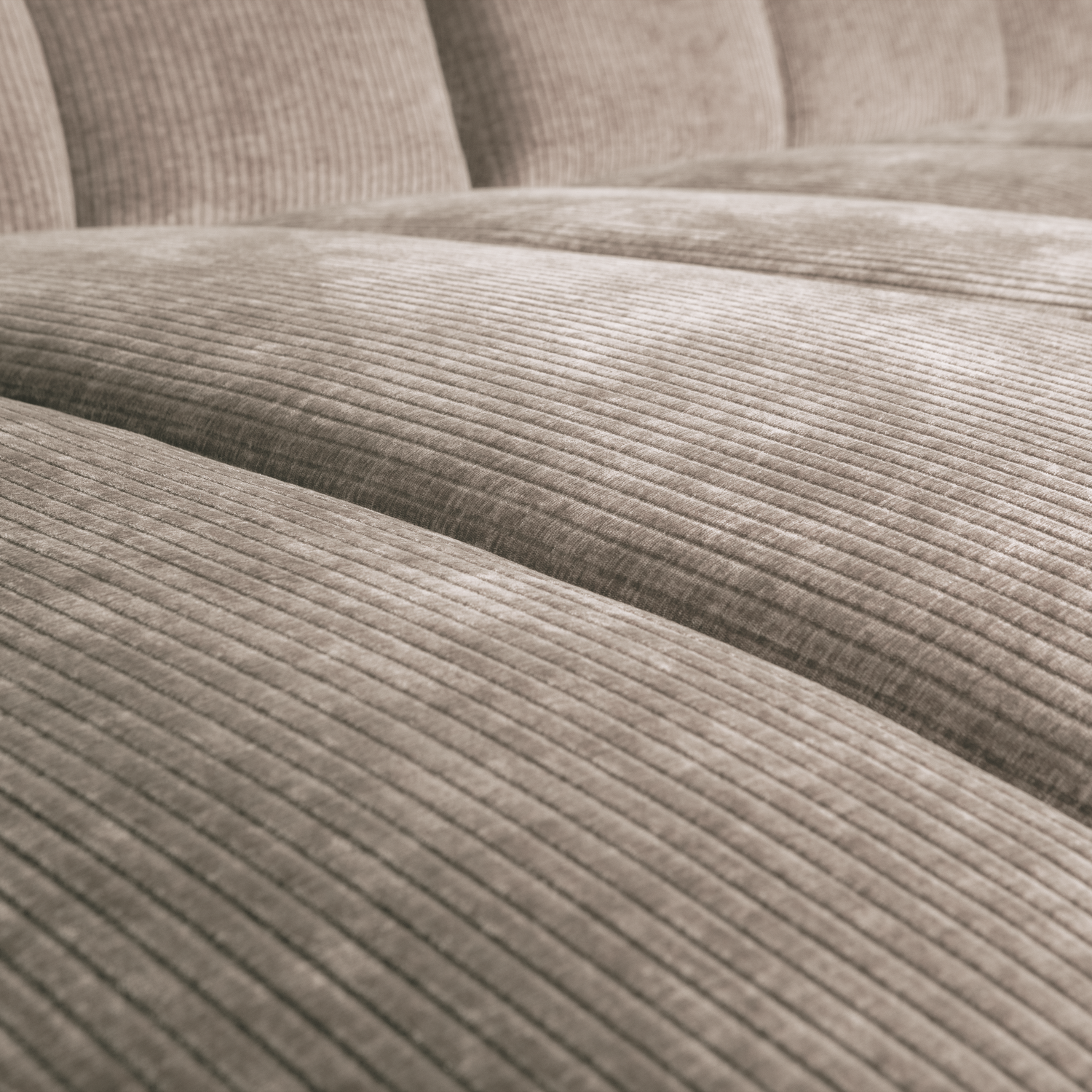 Woood | Chaise longue Mojo links ribstof donkerzand