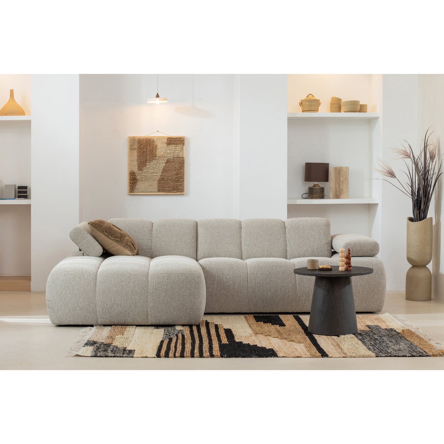 Woood | Mojo chaise longue bank links boucle beige melange
