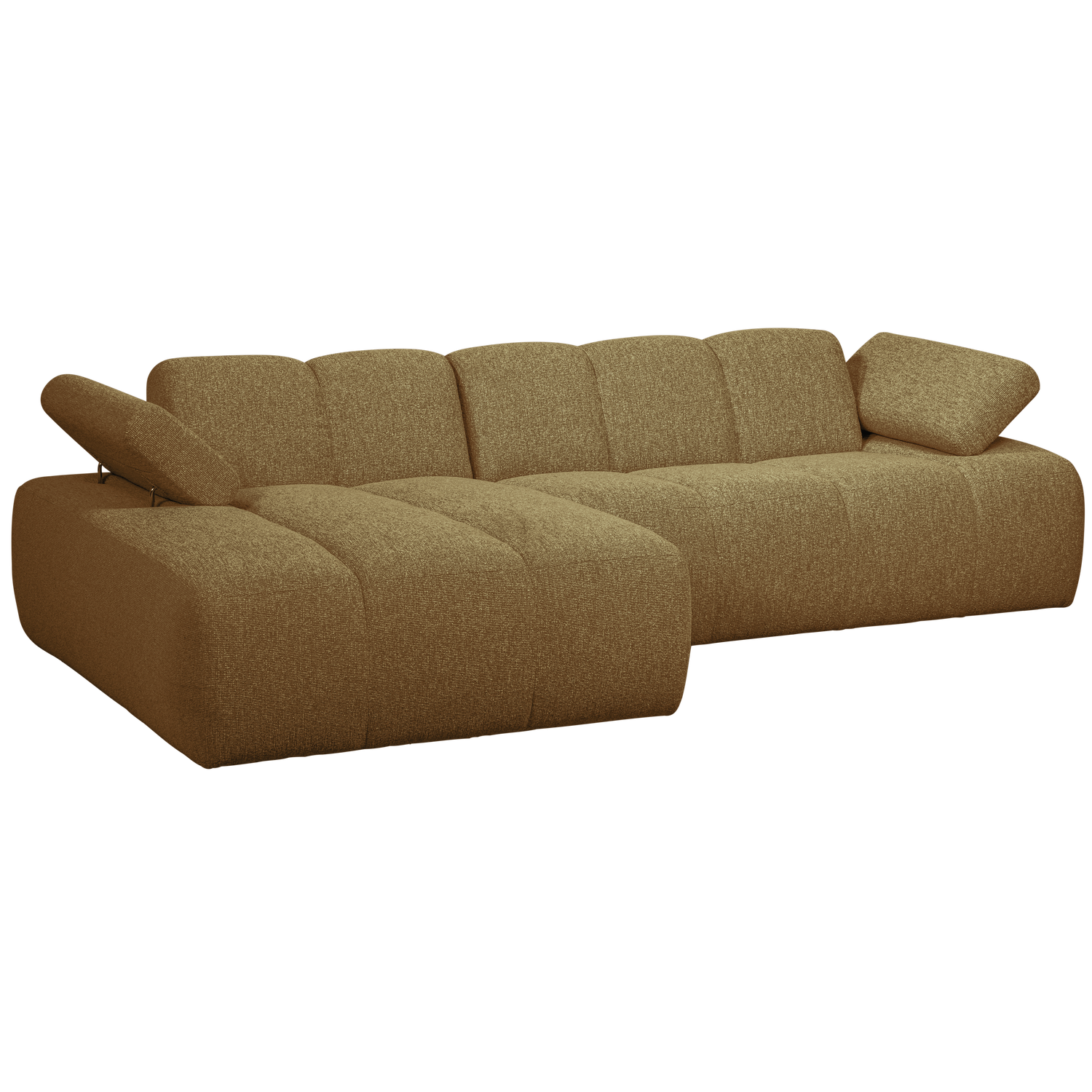 Woood | Chaise longue Mojo links boucle geel/bruin melange