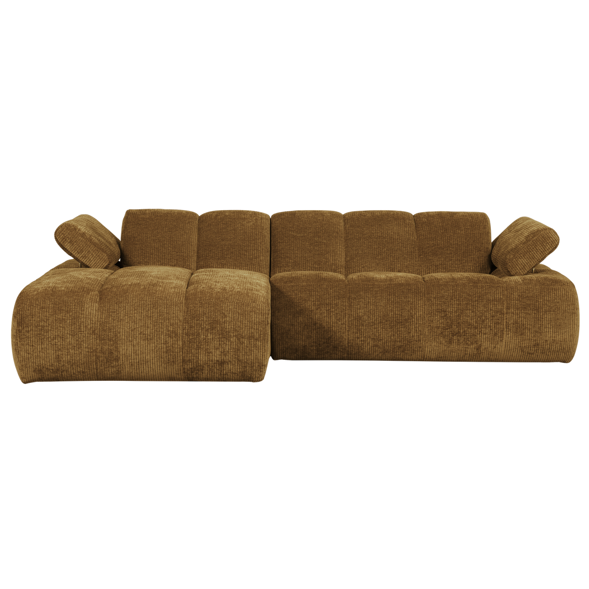 Woood | Chaise longue Mojo links ribstof honinggeel