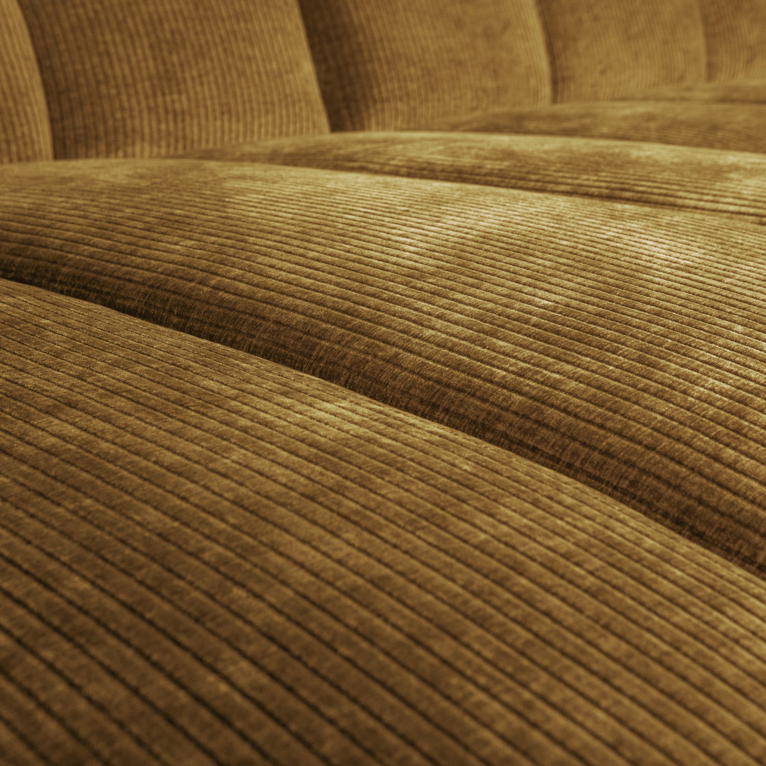 Woood | Chaise longue Mojo links ribstof honinggeel