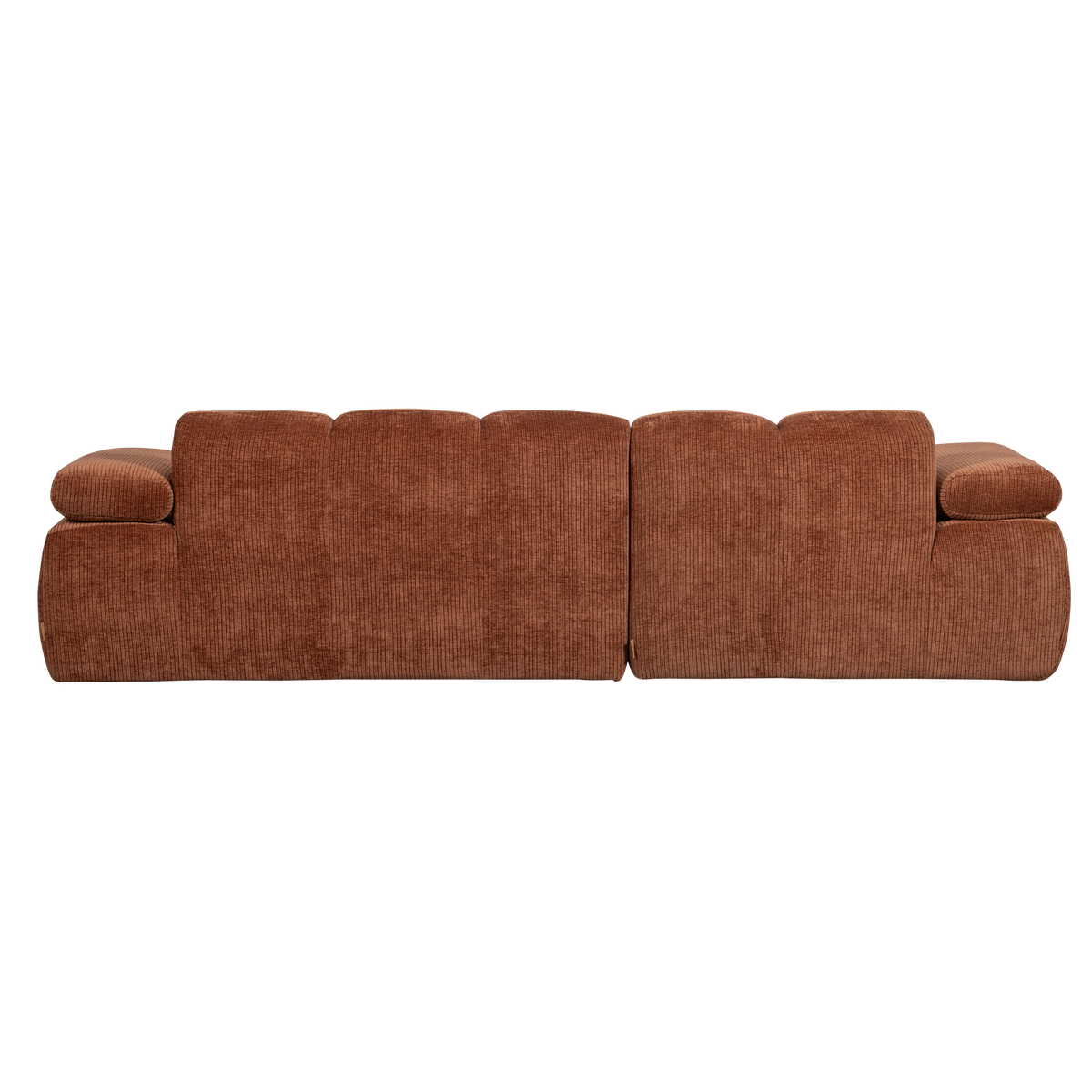 Woood | Chaise longue Mojo links ribstof roestbruin
